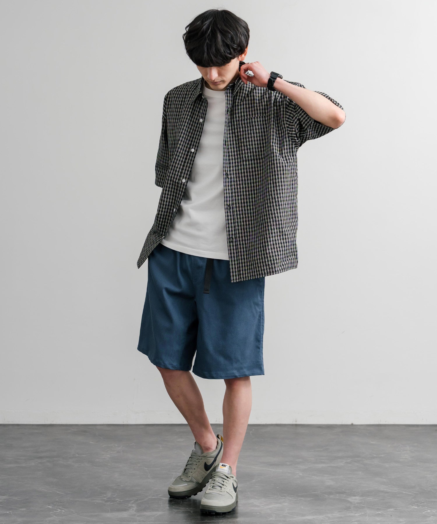 接触冷感 多機能素材ショートクライミングイージーワイドパンツ 15371