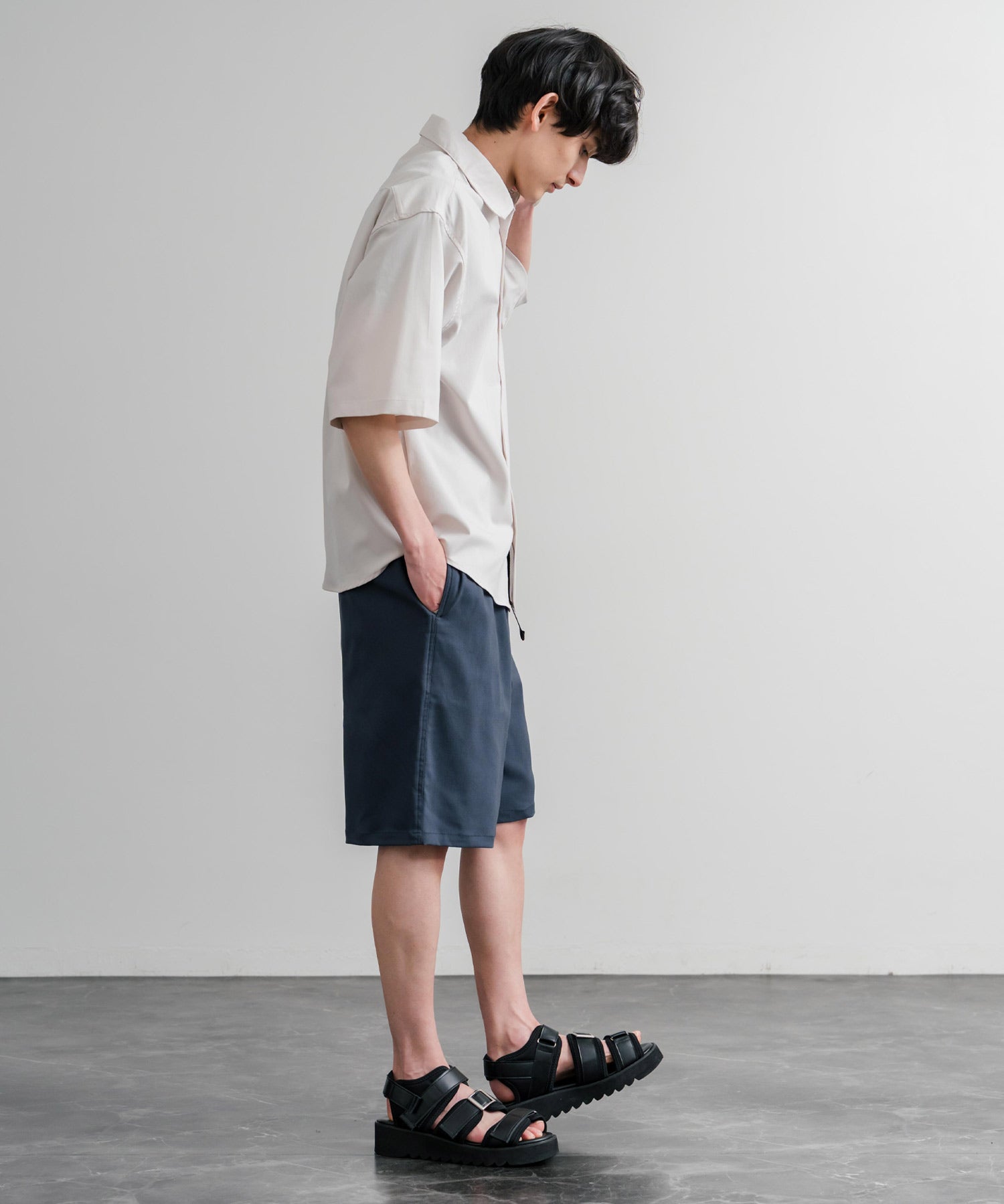 接触冷感 多機能素材ショートクライミングイージーワイドパンツ 15371