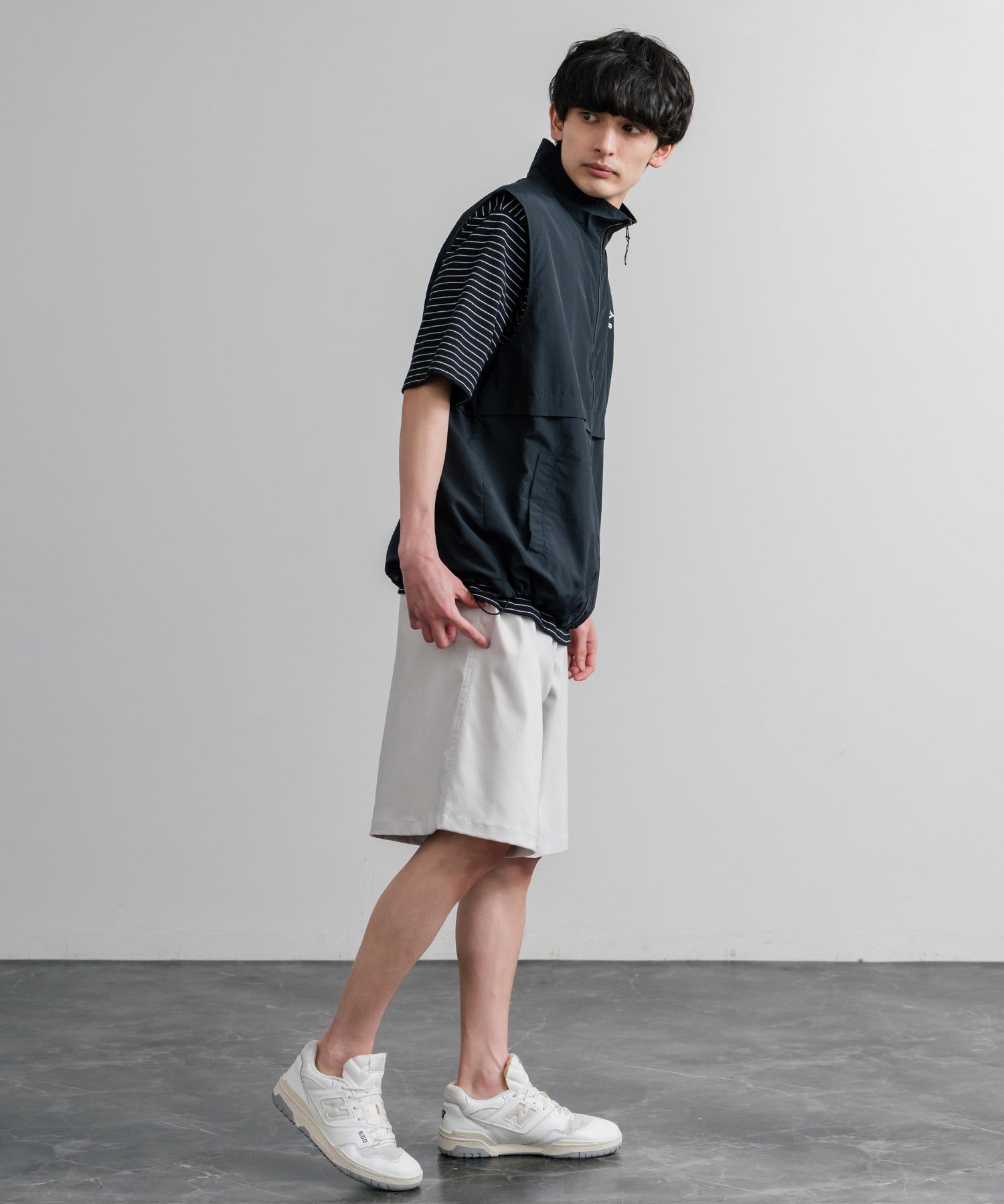 接触冷感 多機能素材ショートクライミングイージーワイドパンツ 15371