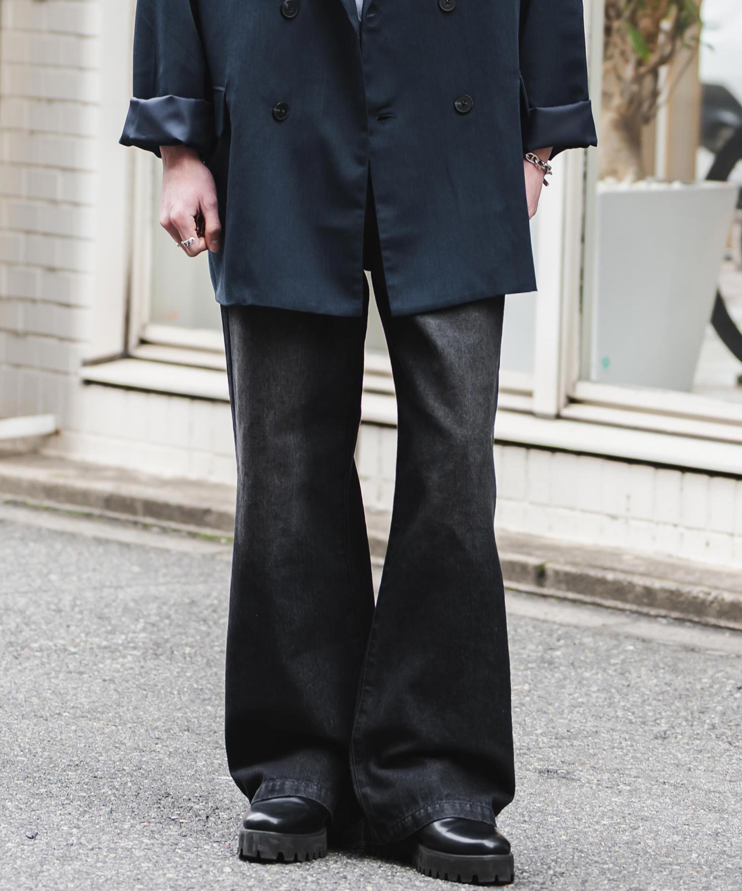 ルーズシルエットセミフレアワイドデニムパンツ 15376 – Rocky Monroe