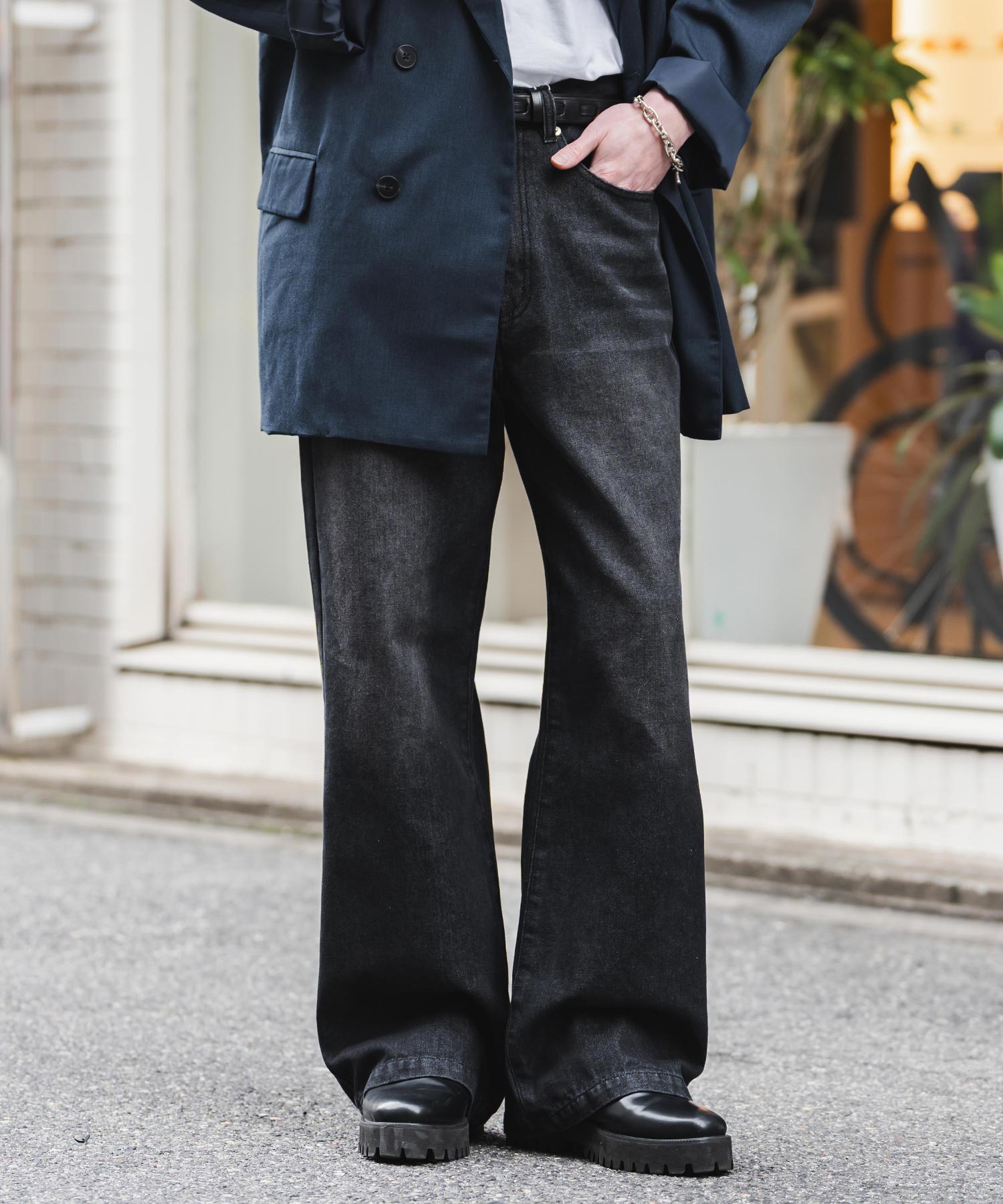 ルーズシルエットセミフレアワイドデニムパンツ 15376 – Rocky Monroe