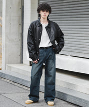 ルーズシルエットセミフレアワイドデニムパンツ 15376