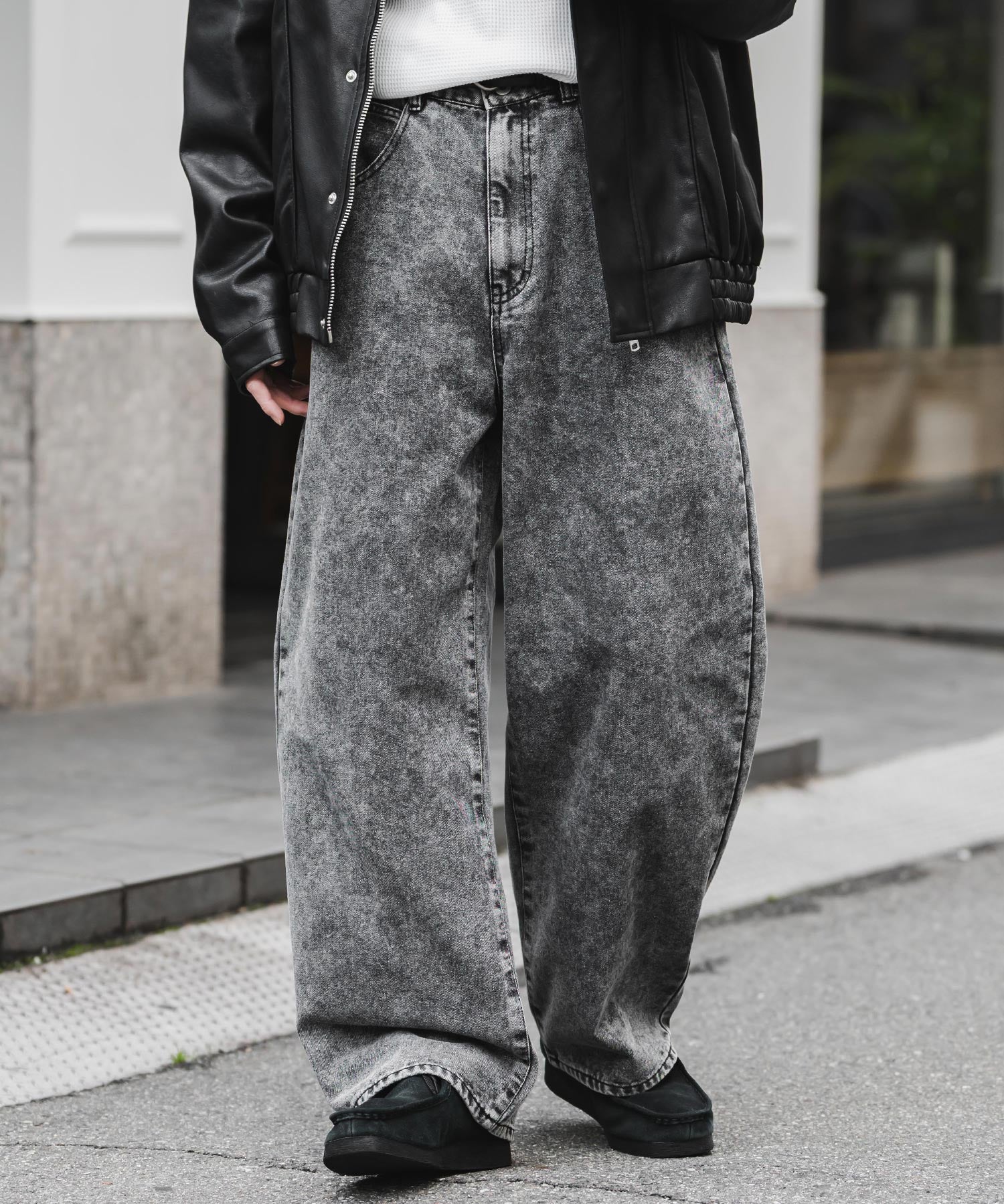 ヴィンテージライク ルーズシルエットバギーカーブデニムパンツ 15377