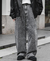 ヴィンテージライク ルーズシルエットバギーカーブデニムパンツ 15377