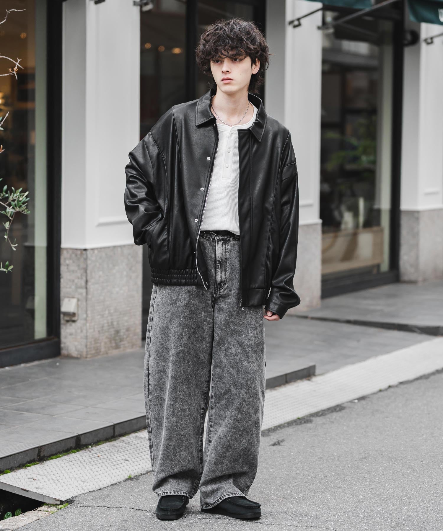 ヴィンテージライク ルーズシルエットバギーカーブデニムパンツ 15377