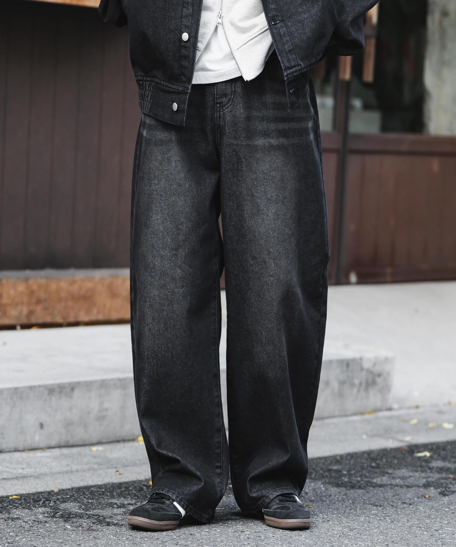 ヴィンテージライク ルーズシルエットバギーカーブデニムパンツ 15377