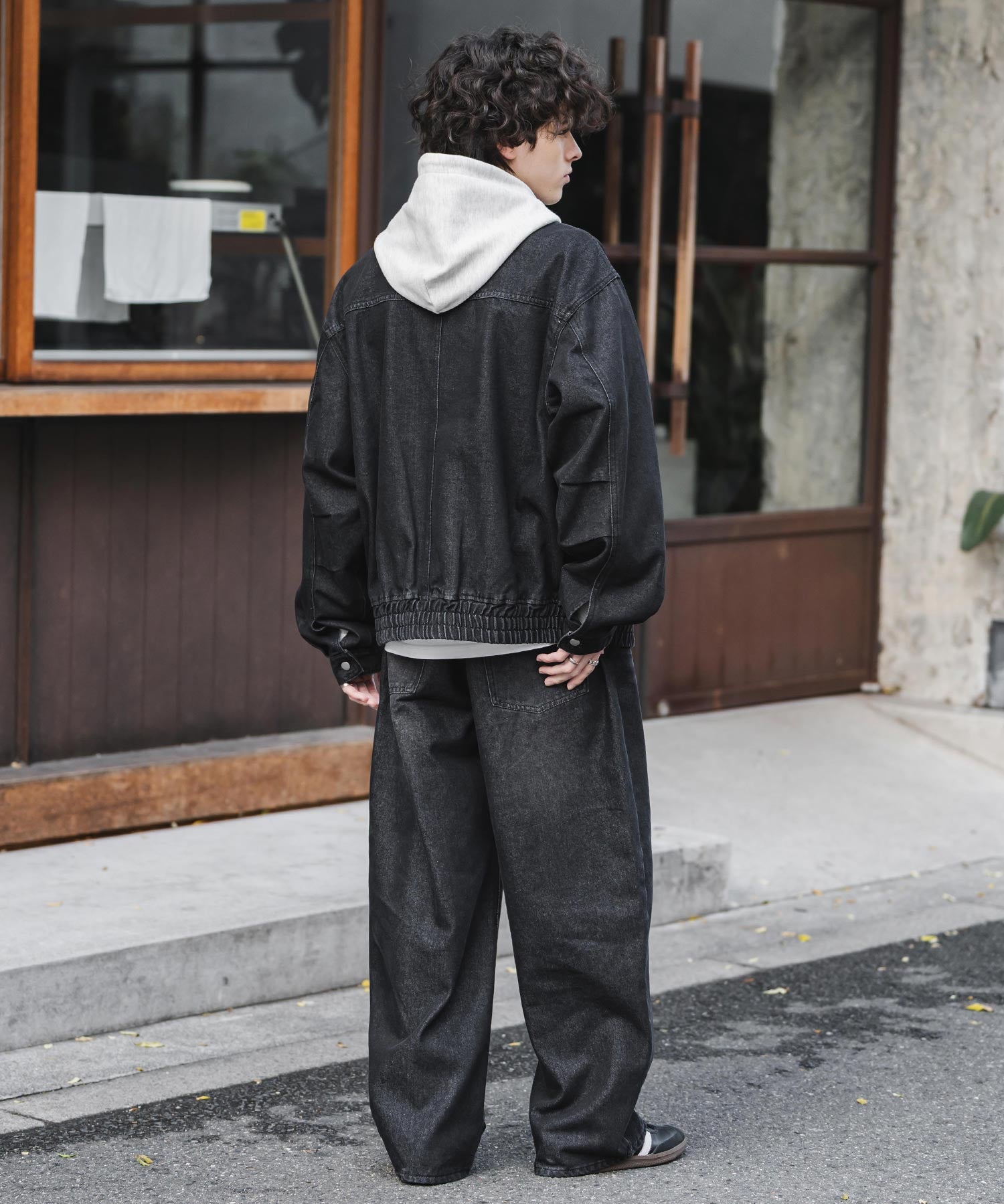 ヴィンテージライク ルーズシルエットバギーカーブデニムパンツ 15377