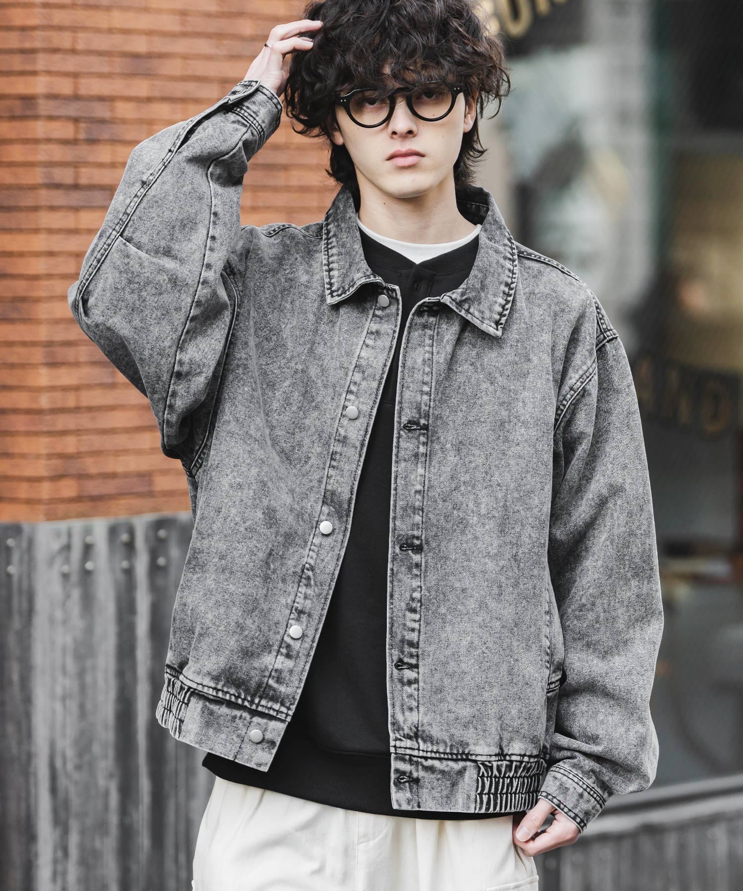 ヴィンテージライク オーバーサイズデニムブルゾン 15378