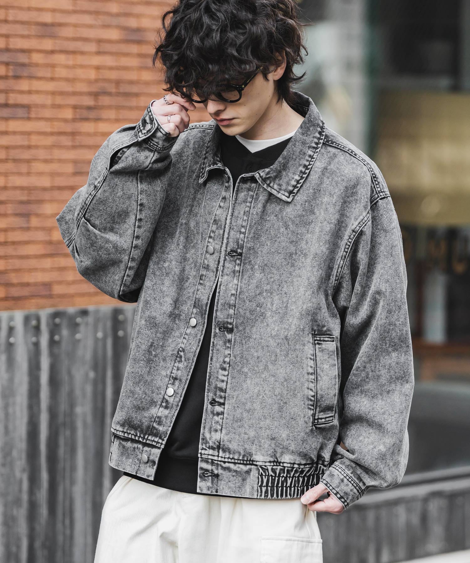 ヴィンテージライク オーバーサイズデニムブルゾン 15378