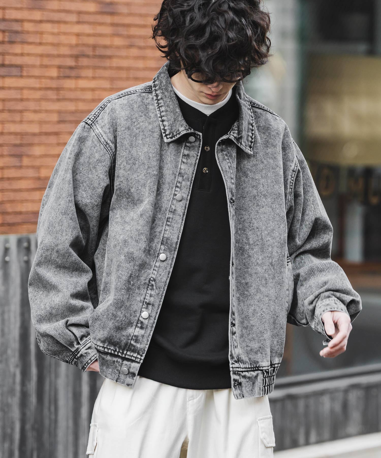 ヴィンテージライク オーバーサイズデニムブルゾン 15378