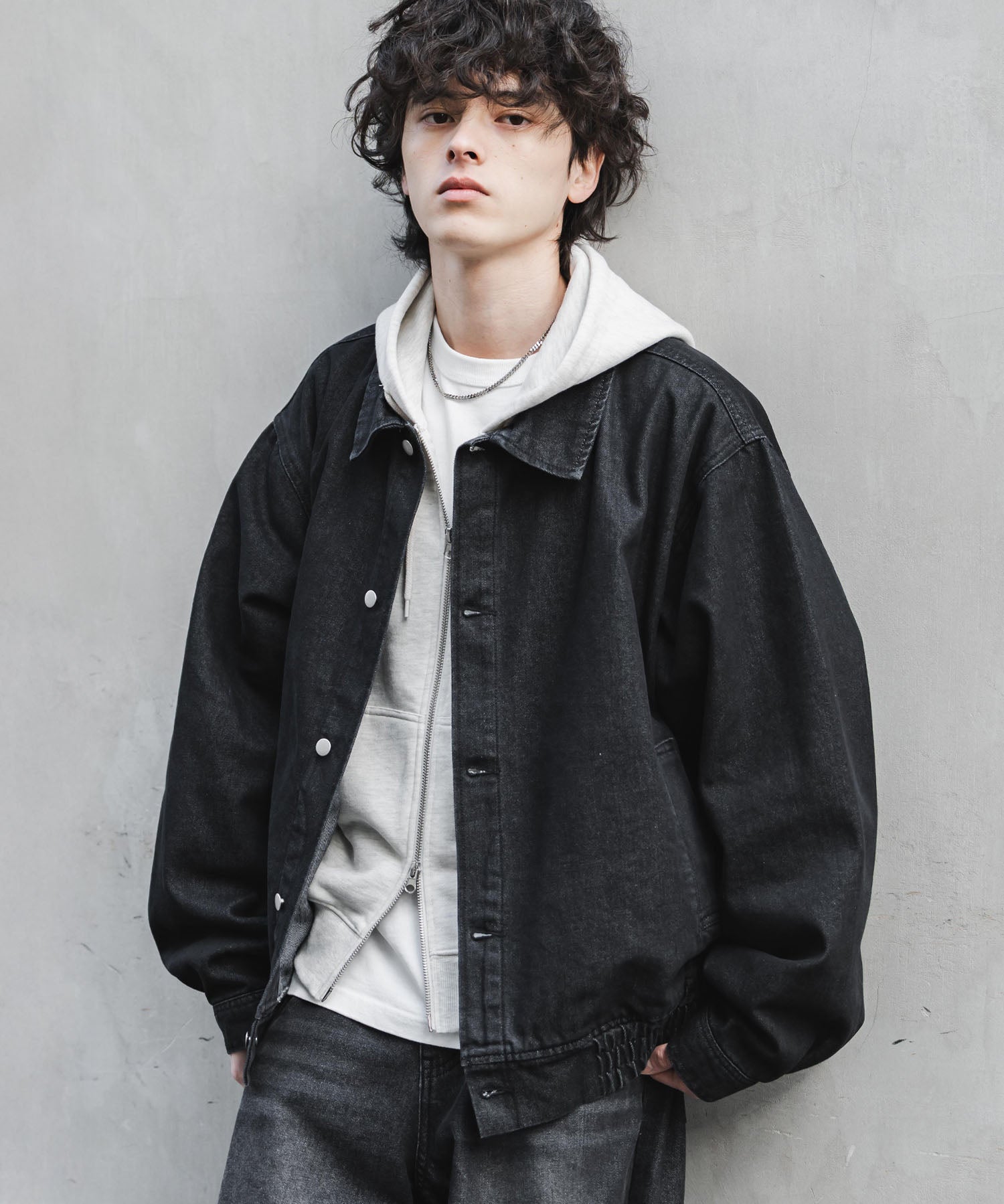 ヴィンテージライク オーバーサイズデニムブルゾン 15378