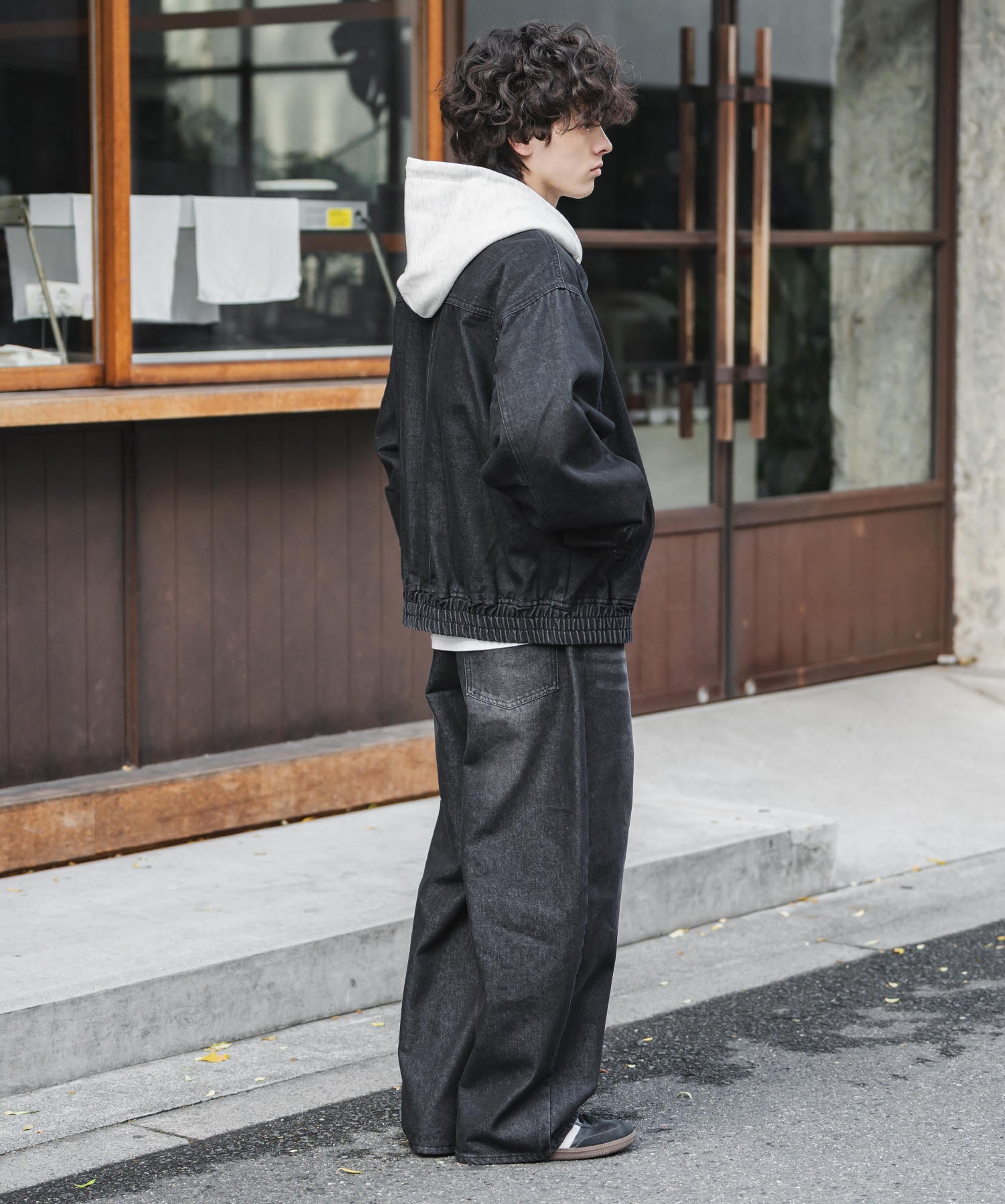 ヴィンテージライク オーバーサイズデニムブルゾン 15378