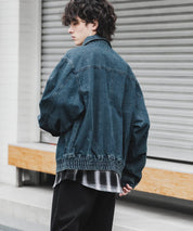 ヴィンテージライク オーバーサイズデニムブルゾン 15378