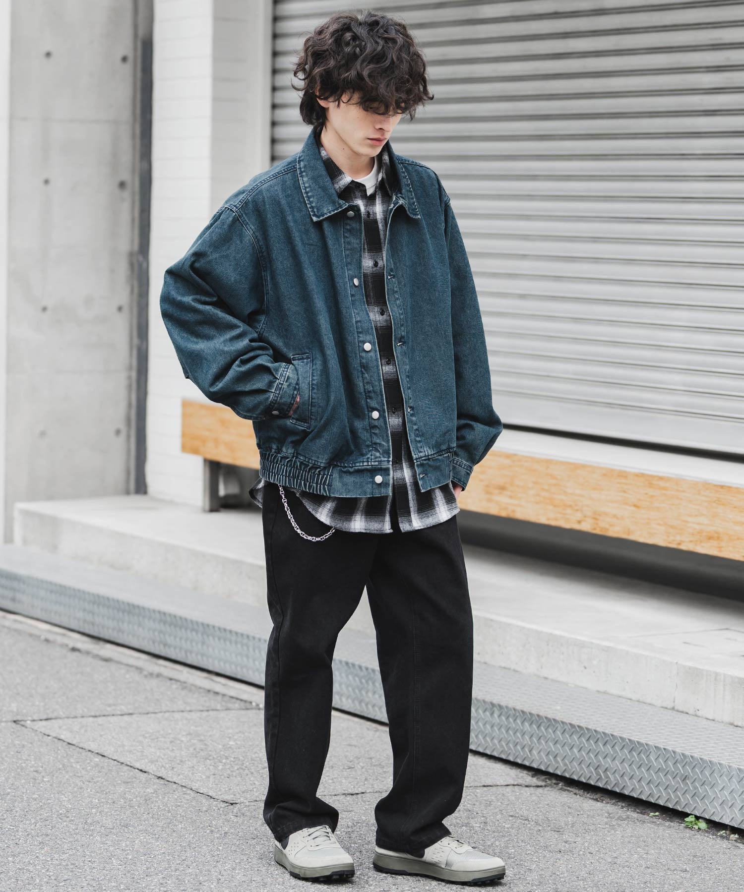 ヴィンテージライク オーバーサイズデニムブルゾン 15378