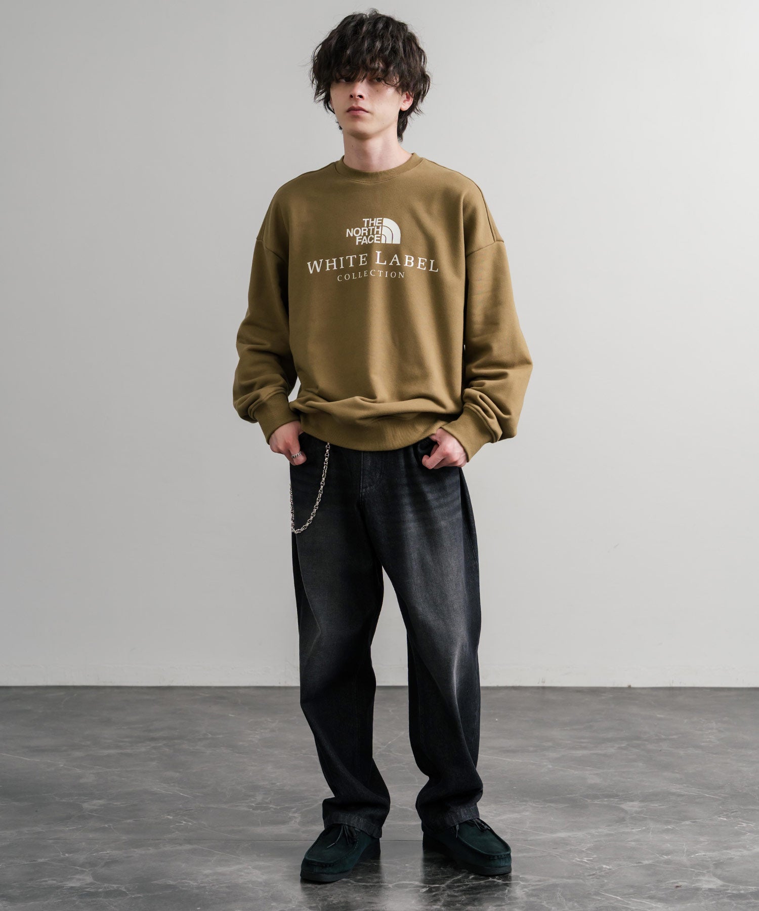 日本未展開モデル THE NORTH FACE ザ・ノースフェイス WHITE LABEL ホワイトレーベル TNF SIGNATURE SWEATSHIRTS クルーネック長袖スウェットトレーナー 15380
