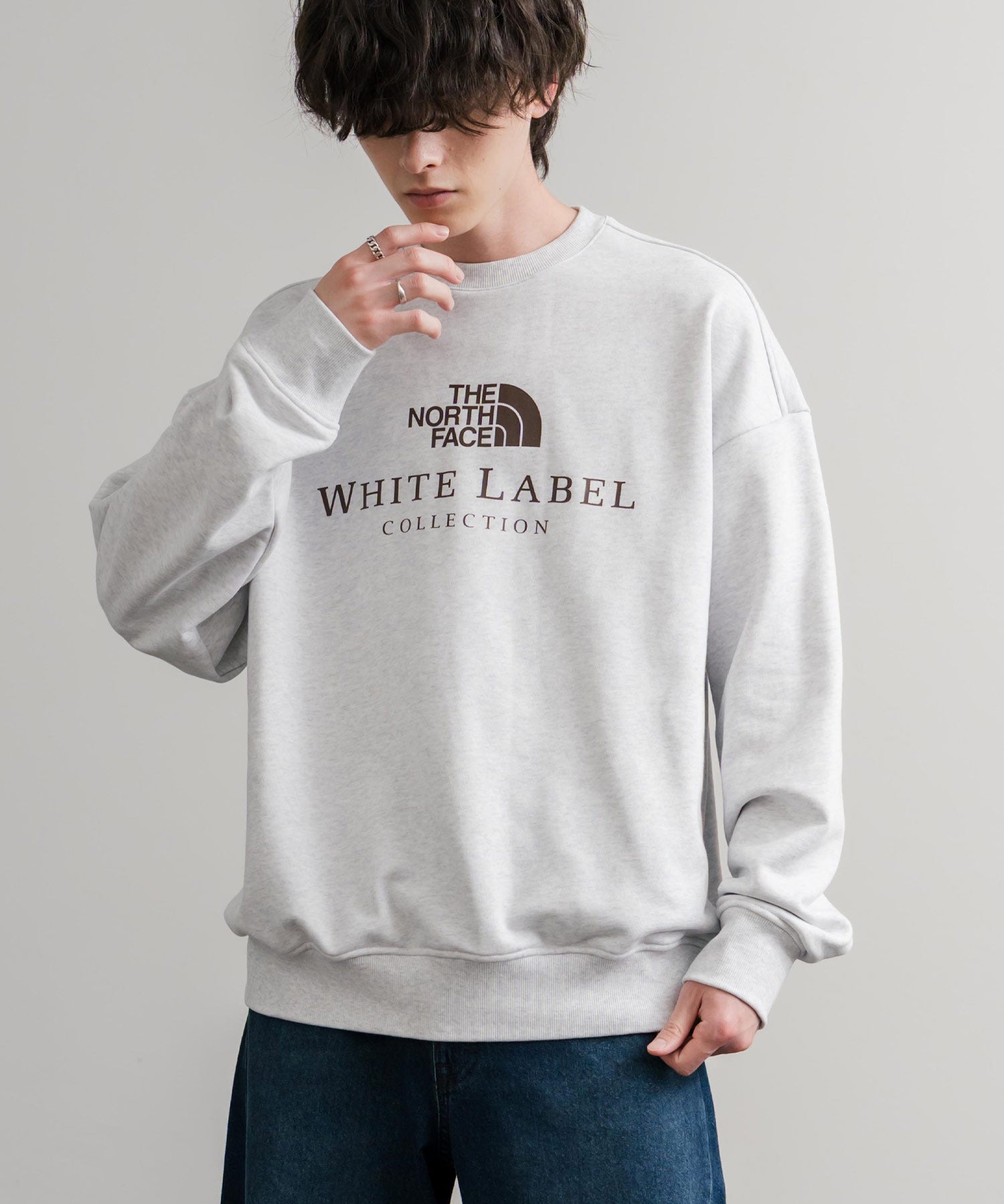 日本未展開モデル THE NORTH FACE ザ・ノースフェイス WHITE LABEL ホワイトレーベル TNF SIGNATURE SWEATSHIRTS クルーネック長袖スウェットトレーナー 15380