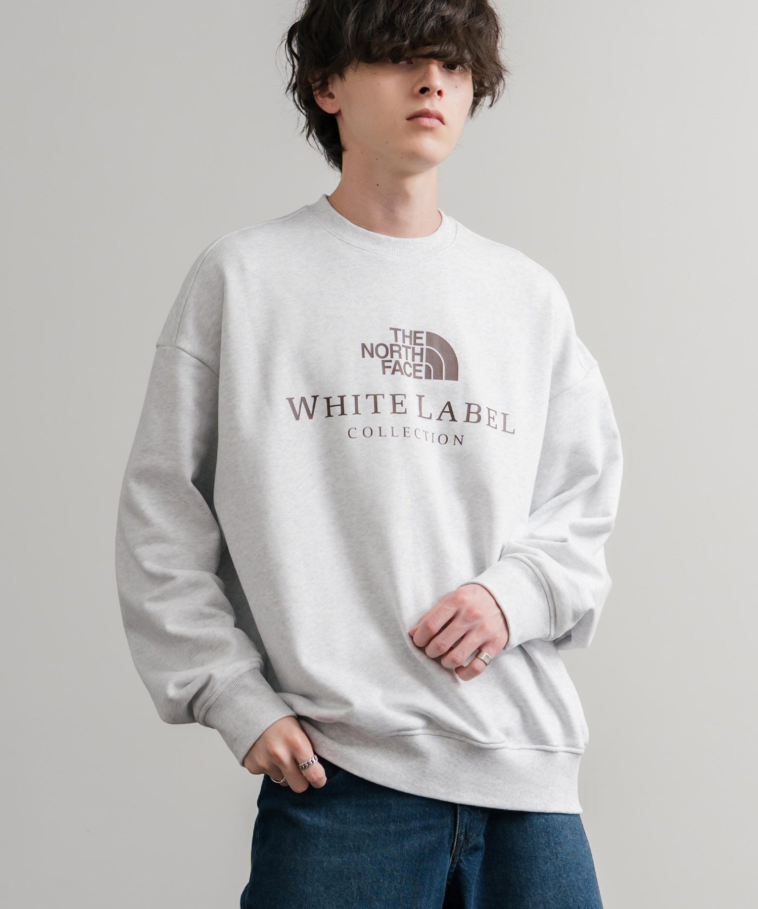 日本未展開モデル THE NORTH FACE ザ・ノースフェイス WHITE LABEL ホワイトレーベル TNF SIGNATURE SWEATSHIRTS クルーネック長袖スウェットトレーナー 15380