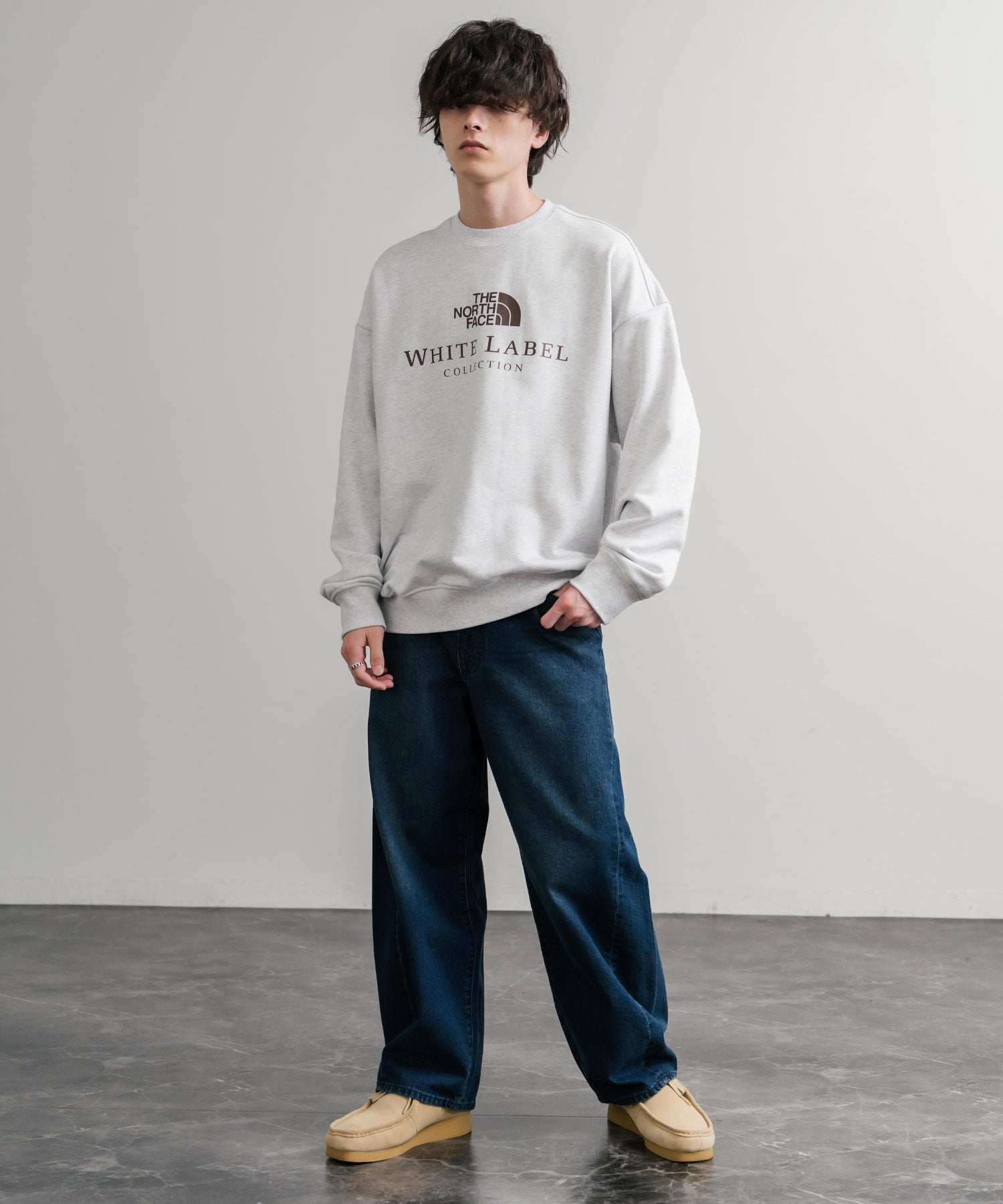 日本未展開モデル THE NORTH FACE ザ・ノースフェイス WHITE LABEL ホワイトレーベル TNF SIGNATURE SWEATSHIRTS クルーネック長袖スウェットトレーナー 15380
