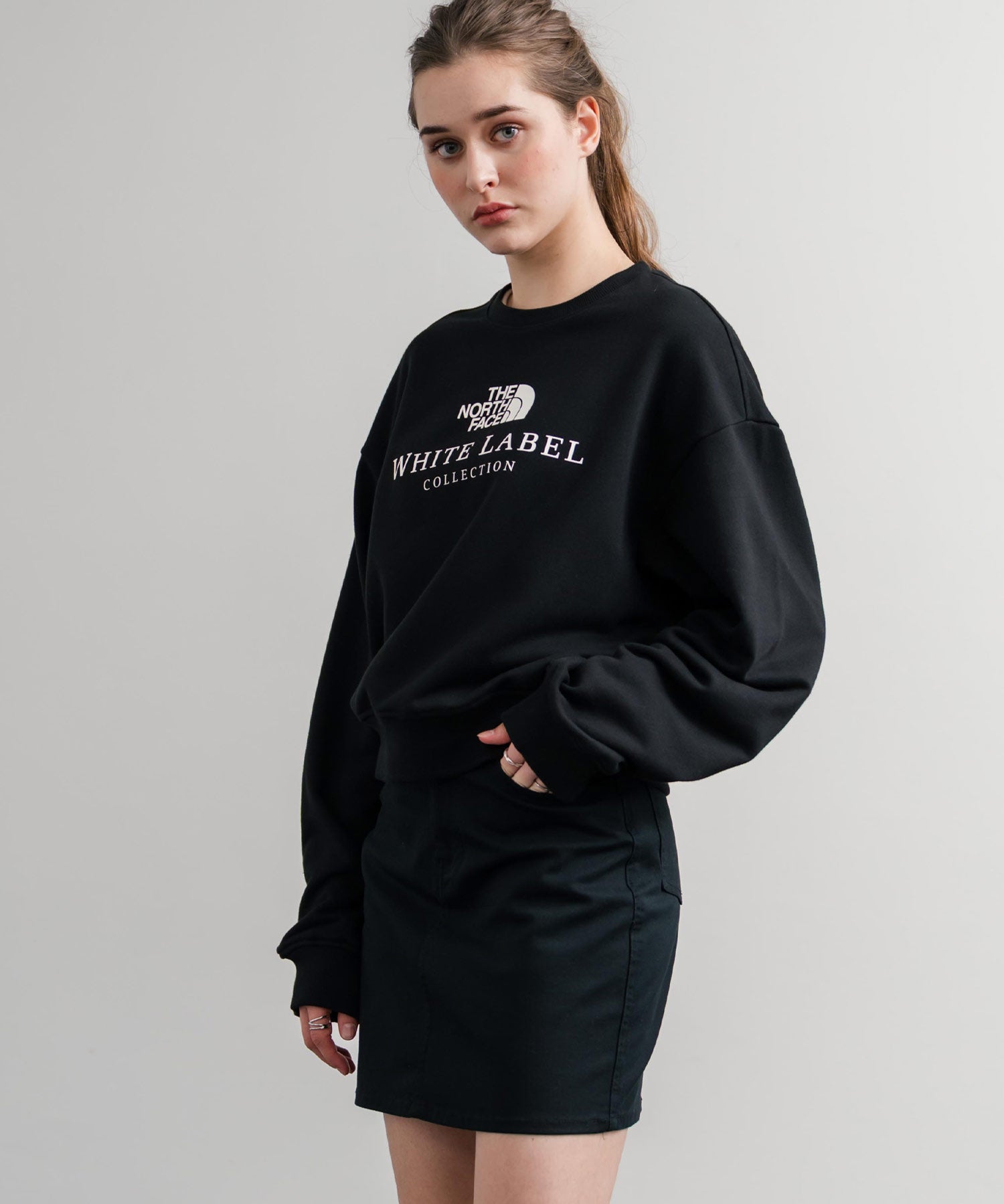 日本未展開モデル THE NORTH FACE ザ・ノースフェイス WHITE LABEL ホワイトレーベル TNF SIGNATURE SWEATSHIRTS クルーネック長袖スウェットトレーナー 15380