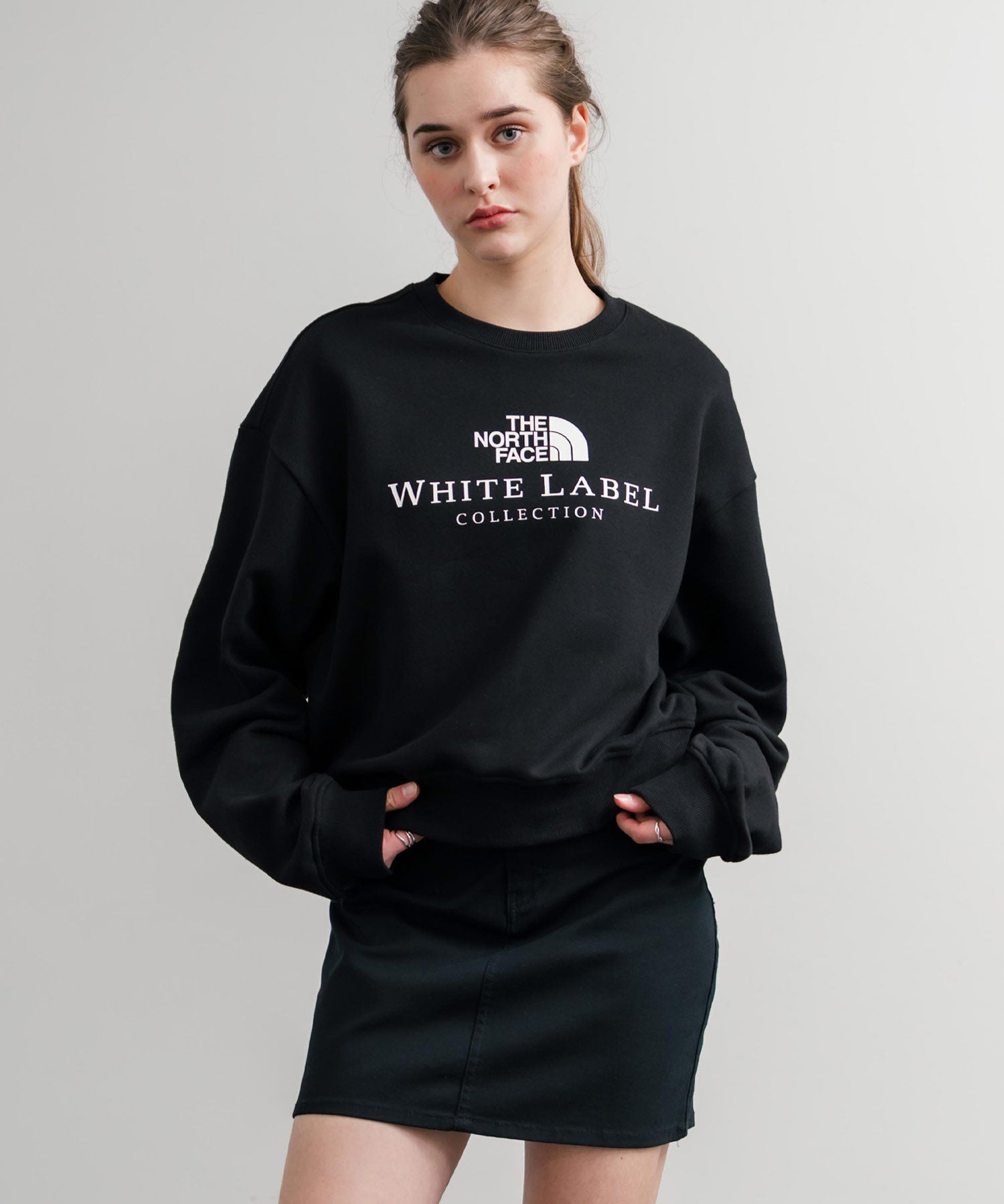 日本未展開モデル THE NORTH FACE ザ・ノースフェイス WHITE LABEL ホワイトレーベル TNF SIGNATURE SWEATSHIRTS クルーネック長袖スウェットトレーナー 15380