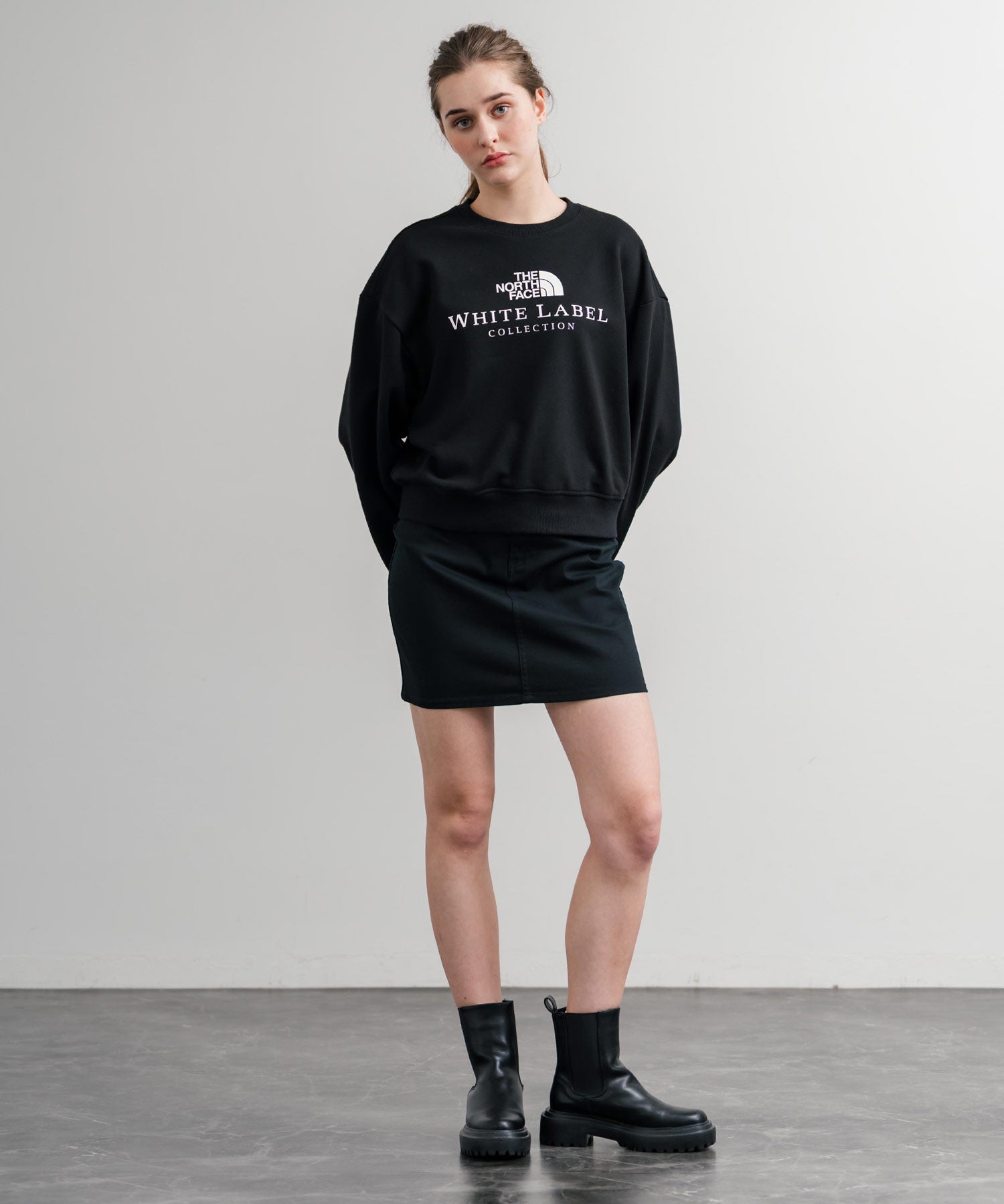 日本未展開モデル THE NORTH FACE ザ・ノースフェイス WHITE LABEL ホワイトレーベル TNF SIGNATURE SWEATSHIRTS クルーネック長袖スウェットトレーナー 15380