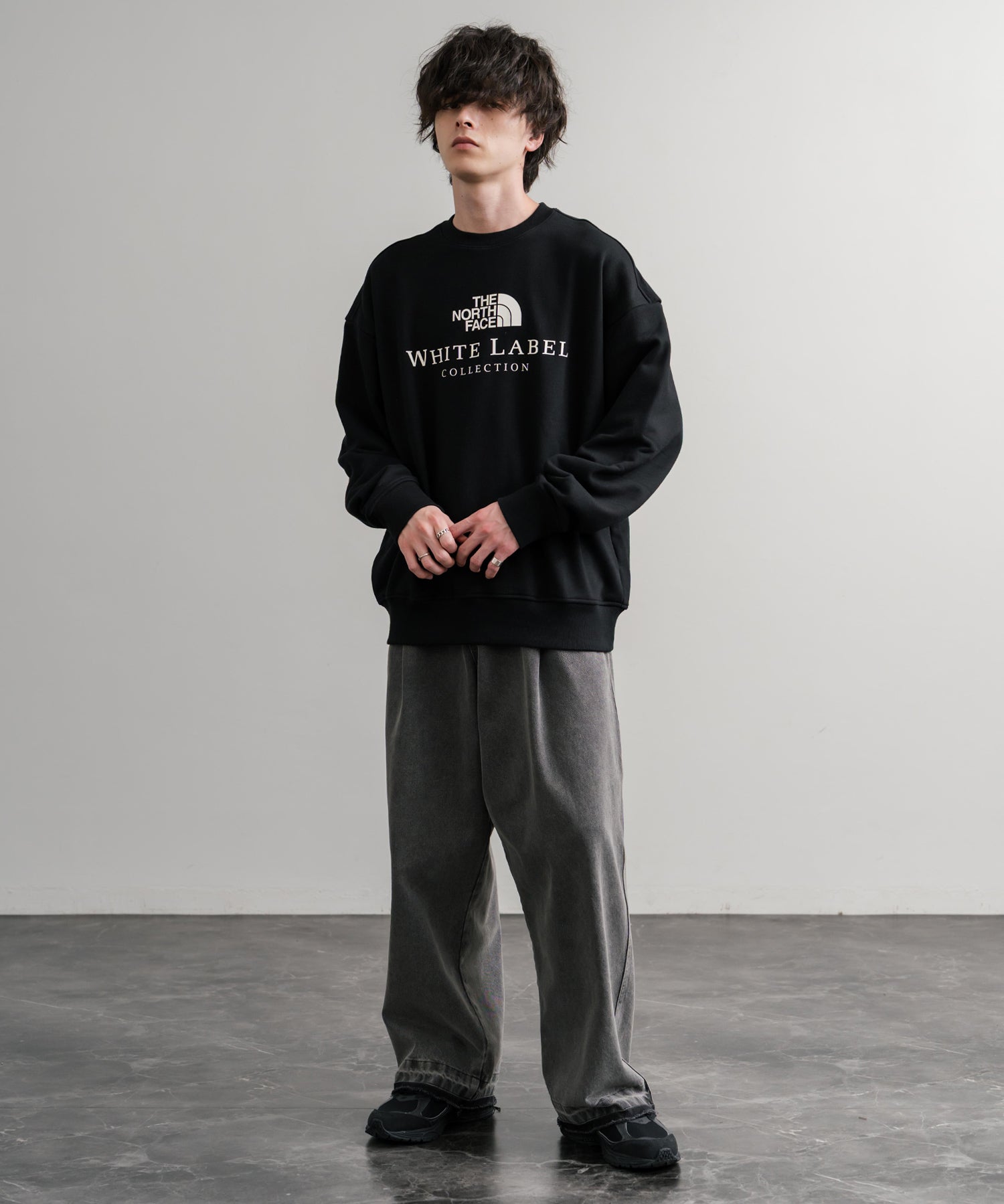 日本未展開モデル THE NORTH FACE ザ・ノースフェイス WHITE LABEL ホワイトレーベル TNF SIGNATURE SWEATSHIRTS クルーネック長袖スウェットトレーナー 15380