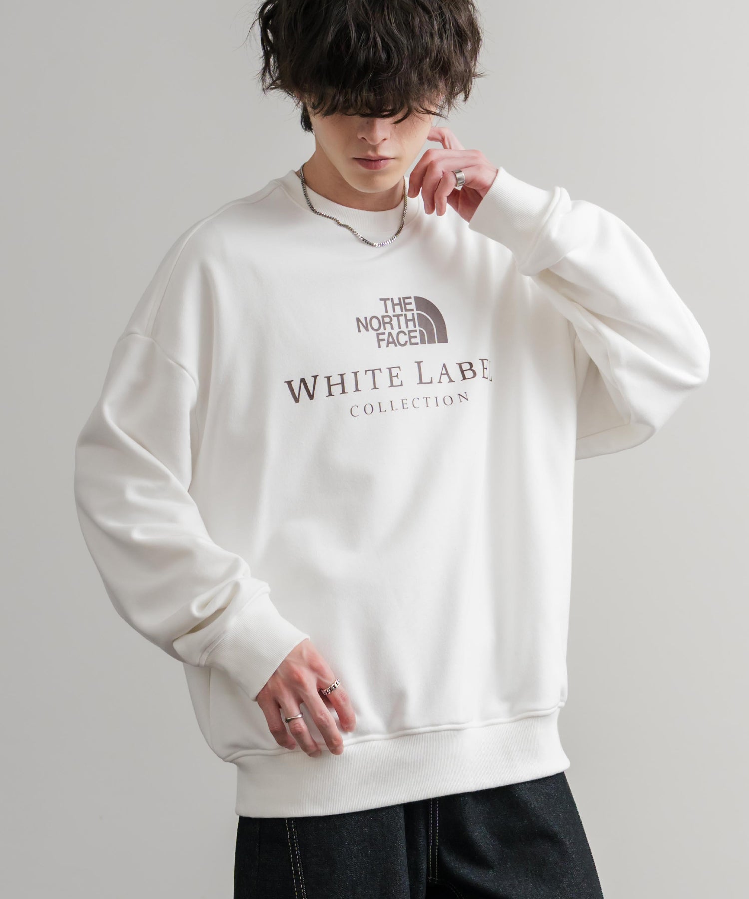 日本未展開モデル THE NORTH FACE ザ・ノースフェイス WHITE LABEL ホワイトレーベル TNF SIGNATURE SWEATSHIRTS クルーネック長袖スウェットトレーナー 15380