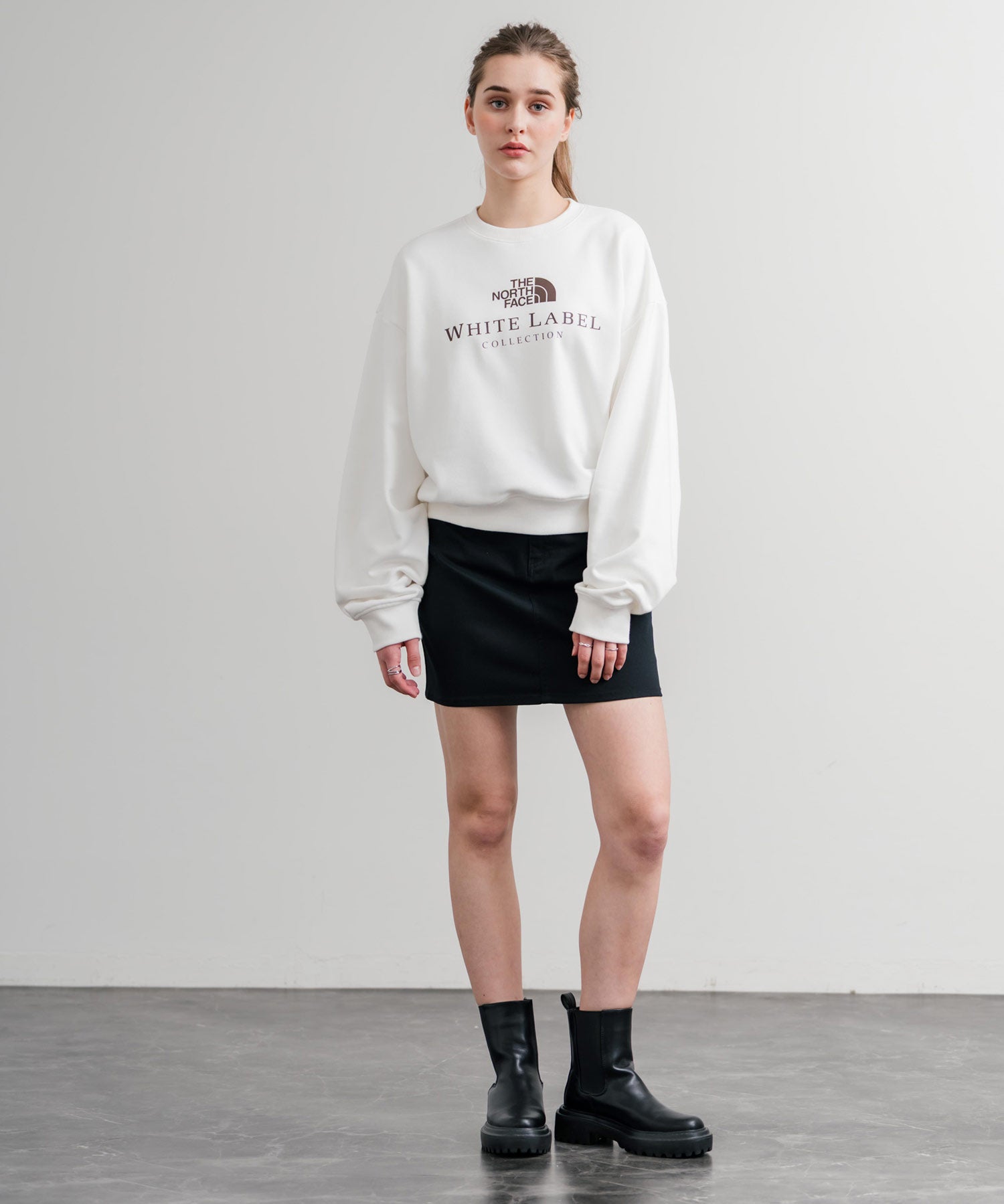 日本未展開モデル THE NORTH FACE ザ・ノースフェイス WHITE LABEL ホワイトレーベル TNF SIGNATURE SWEATSHIRTS クルーネック長袖スウェットトレーナー 15380