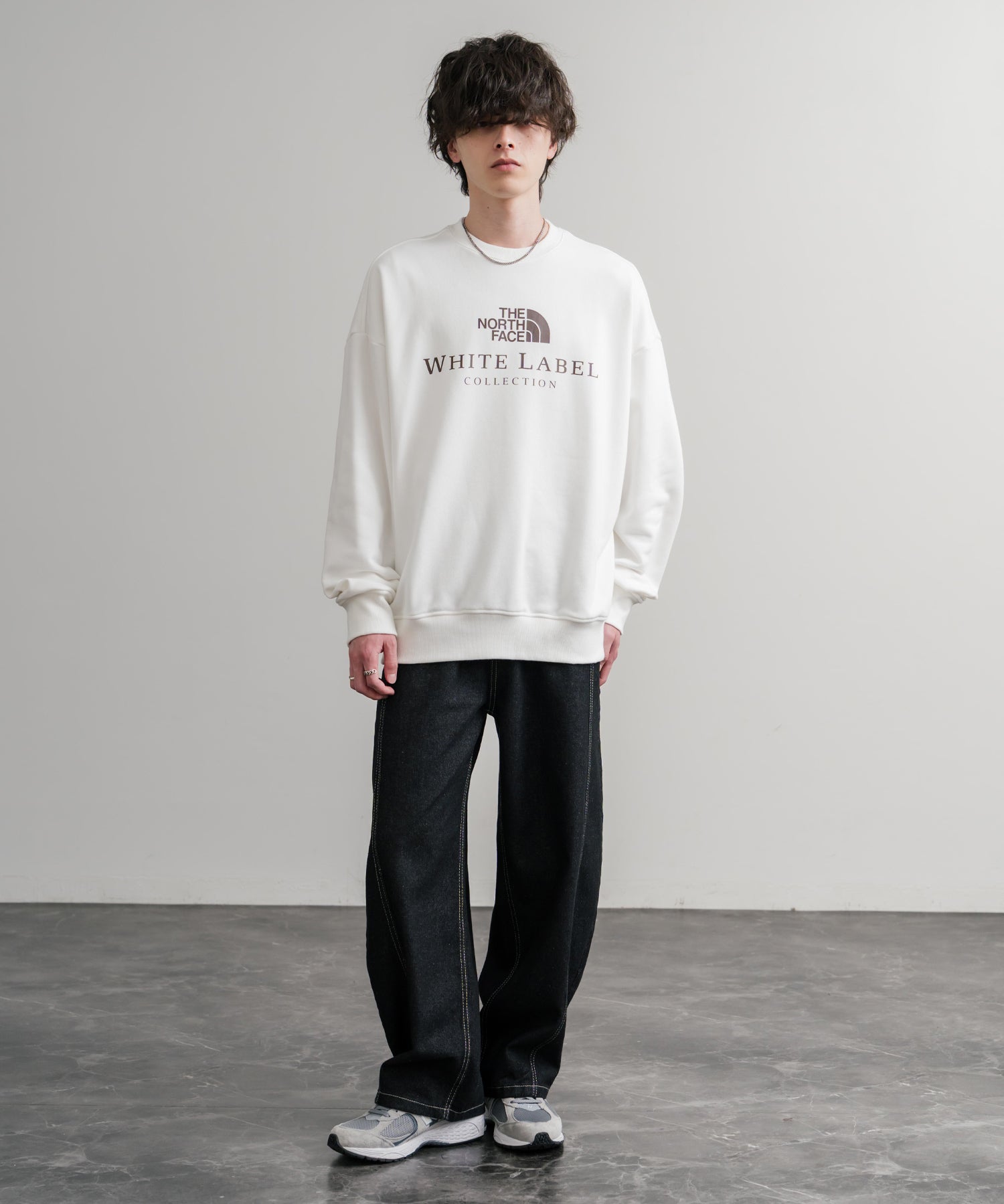 日本未展開モデル THE NORTH FACE ザ・ノースフェイス WHITE LABEL ホワイトレーベル TNF SIGNATURE SWEATSHIRTS クルーネック長袖スウェットトレーナー 15380