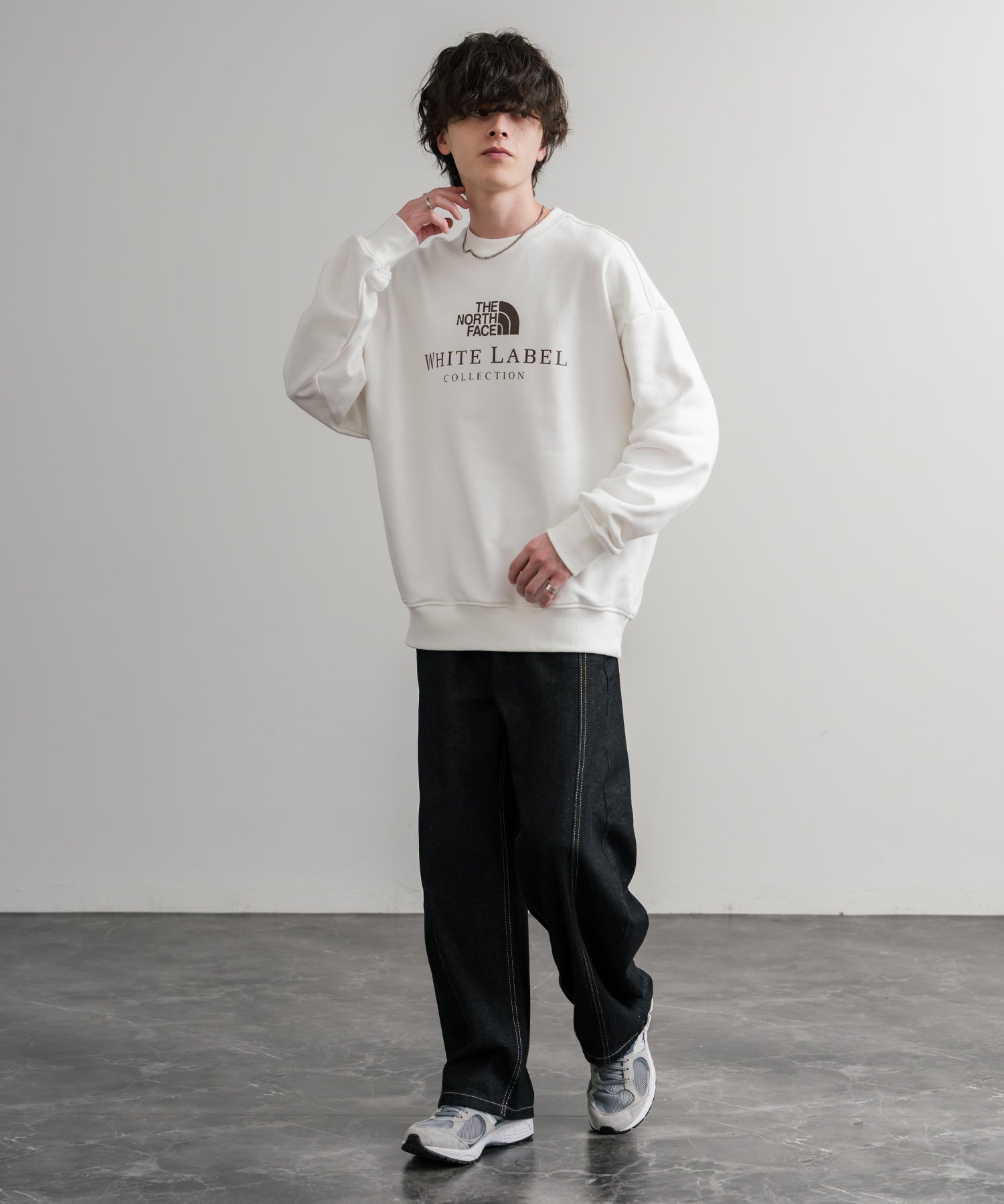 日本未展開モデル THE NORTH FACE ザ・ノースフェイス WHITE LABEL ホワイトレーベル TNF SIGNATURE SWEATSHIRTS クルーネック長袖スウェットトレーナー 15380