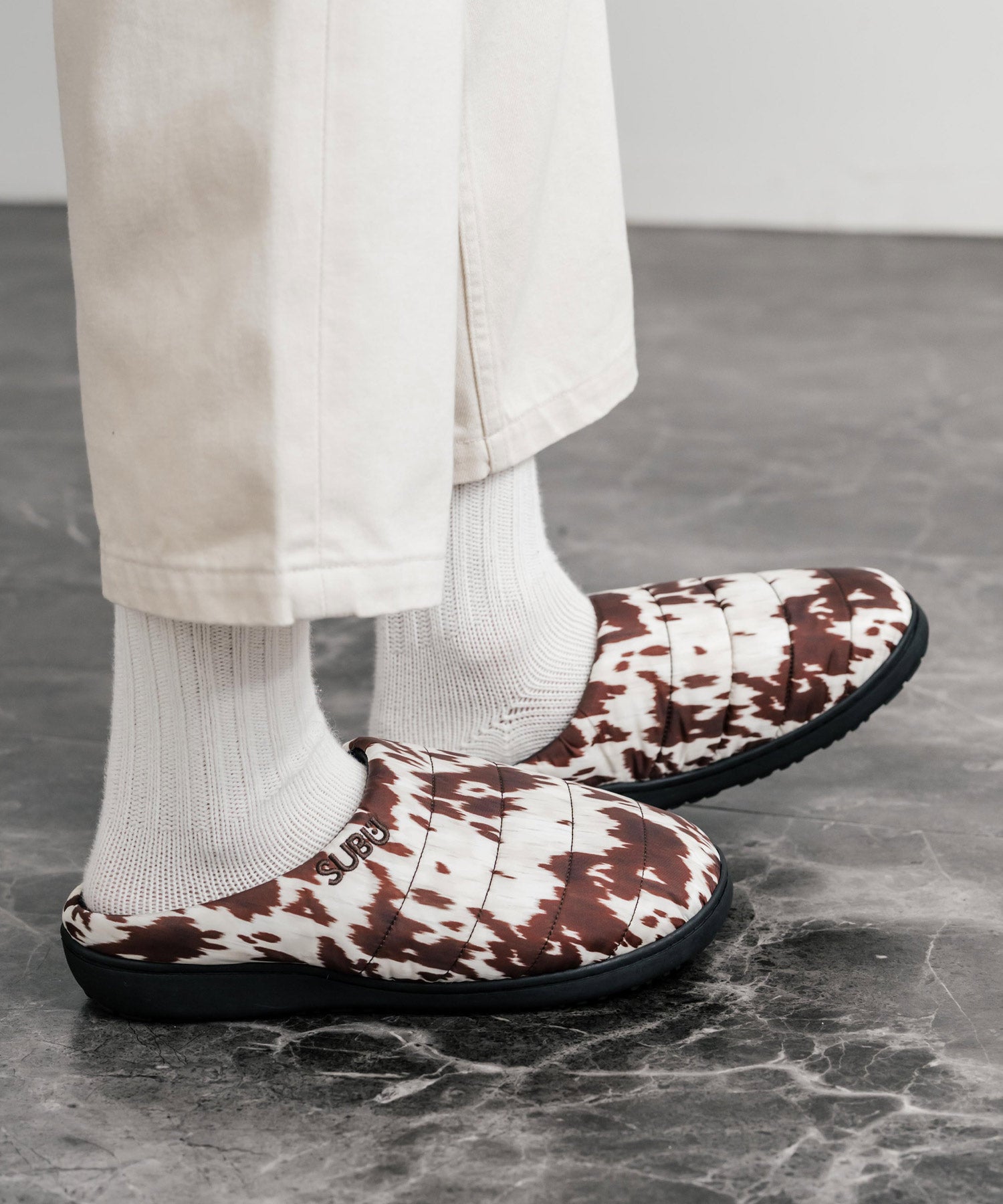 ワンポイントロゴ刺繍モックシューズスリッポンスリッパ 15384