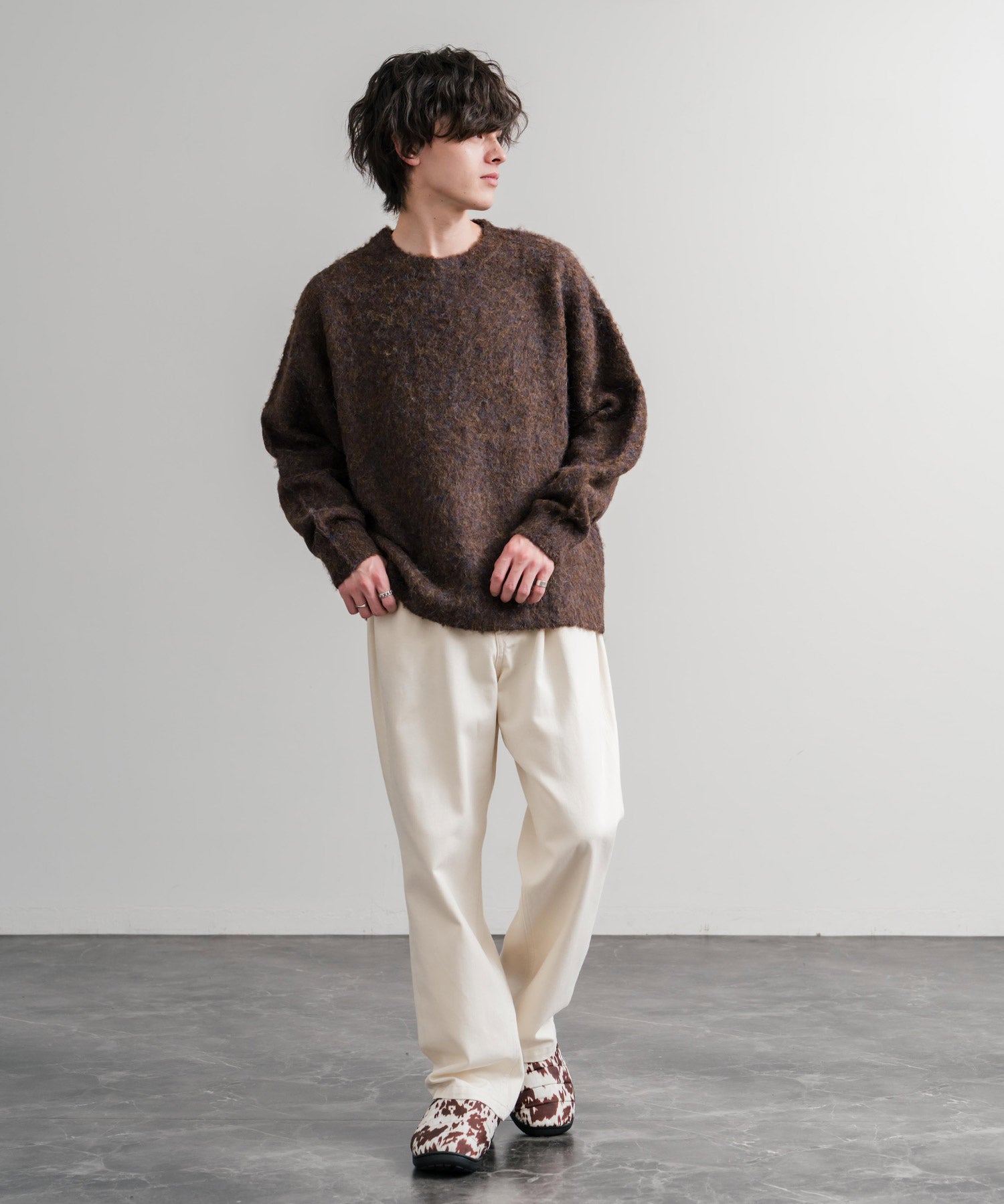 【SUBU/スブ】 サンダル F-line/ワンポイントロゴ刺繍モックシューズスリッポンスリッパ 15384