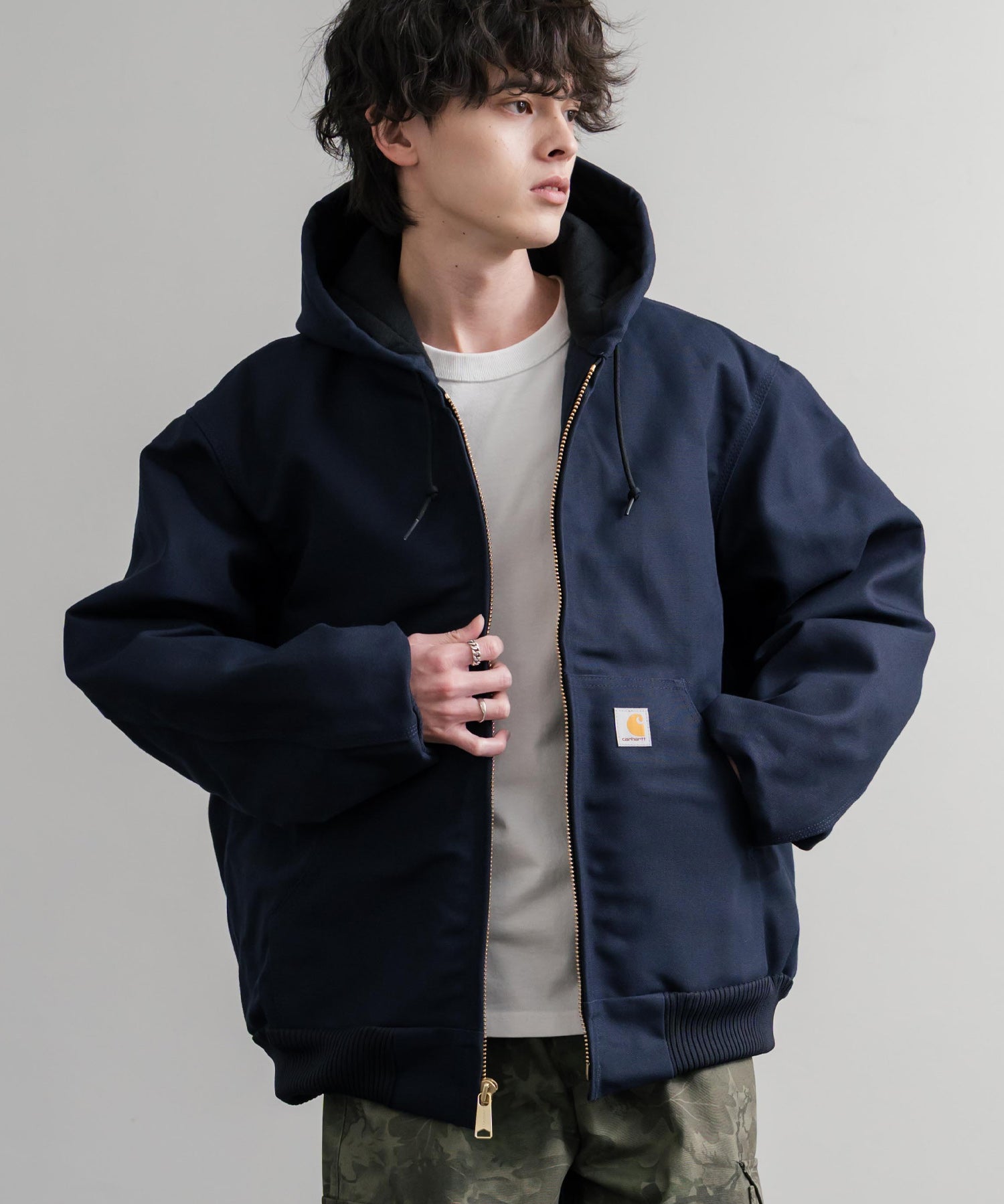 Carhartt カーハート DUCK QUILTED FLANNEL-LINED ACTIVE JACKET オーバーサイズアクティブフードジャケット 15385