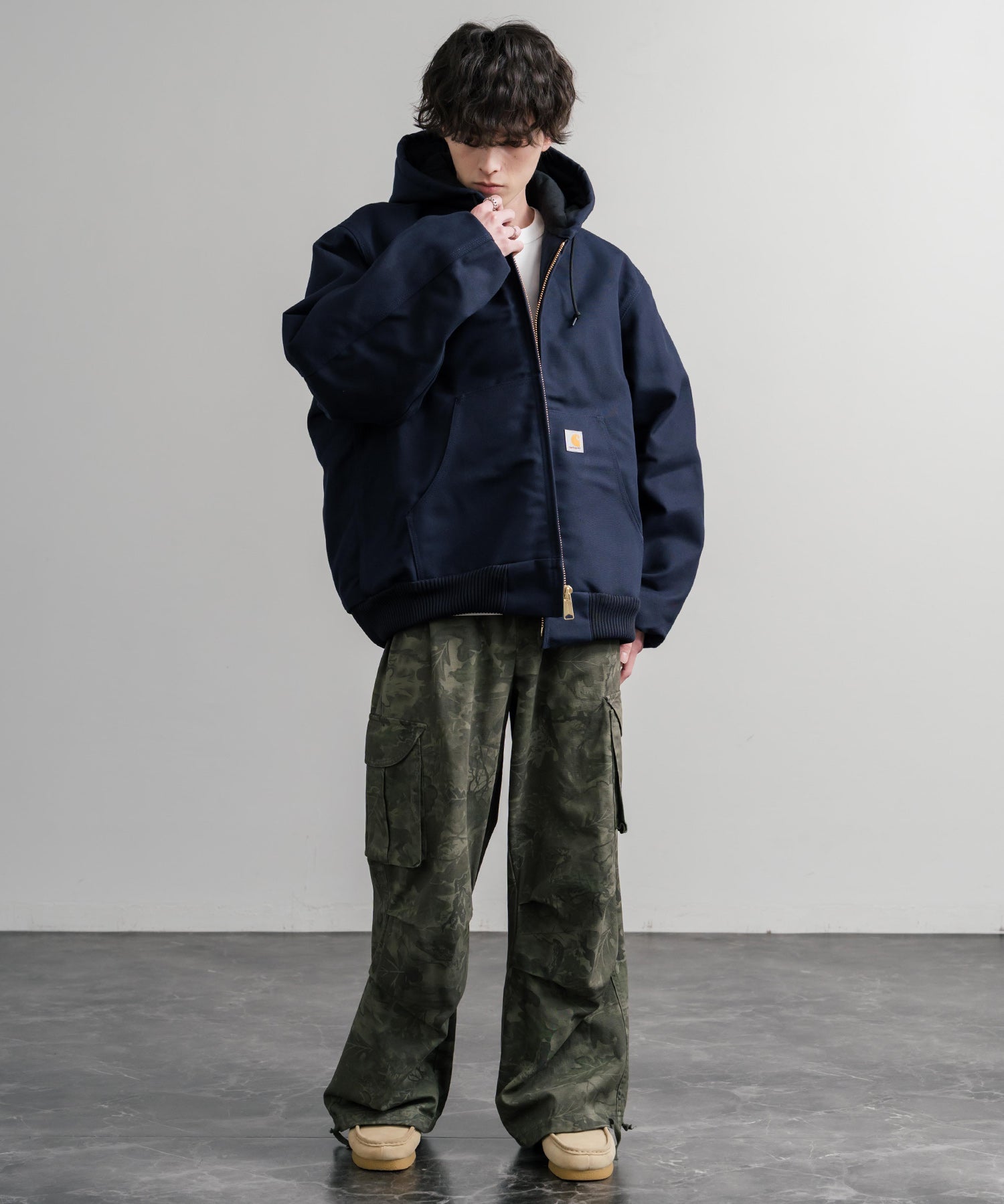 Carhartt カーハート DUCK QUILTED FLANNEL-LINED ACTIVE JACKET オーバーサイズアクティブフードジャケット 15385