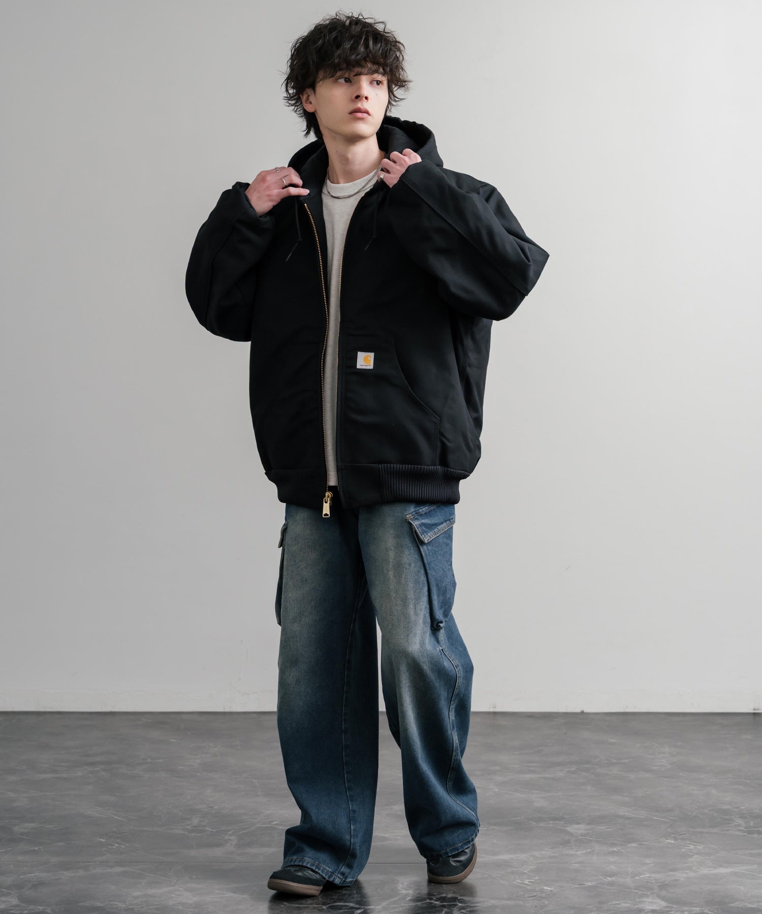 Carhartt カーハート DUCK QUILTED FLANNEL-LINED ACTIVE JACKET オーバーサイズアクティブフードジャケット 15385