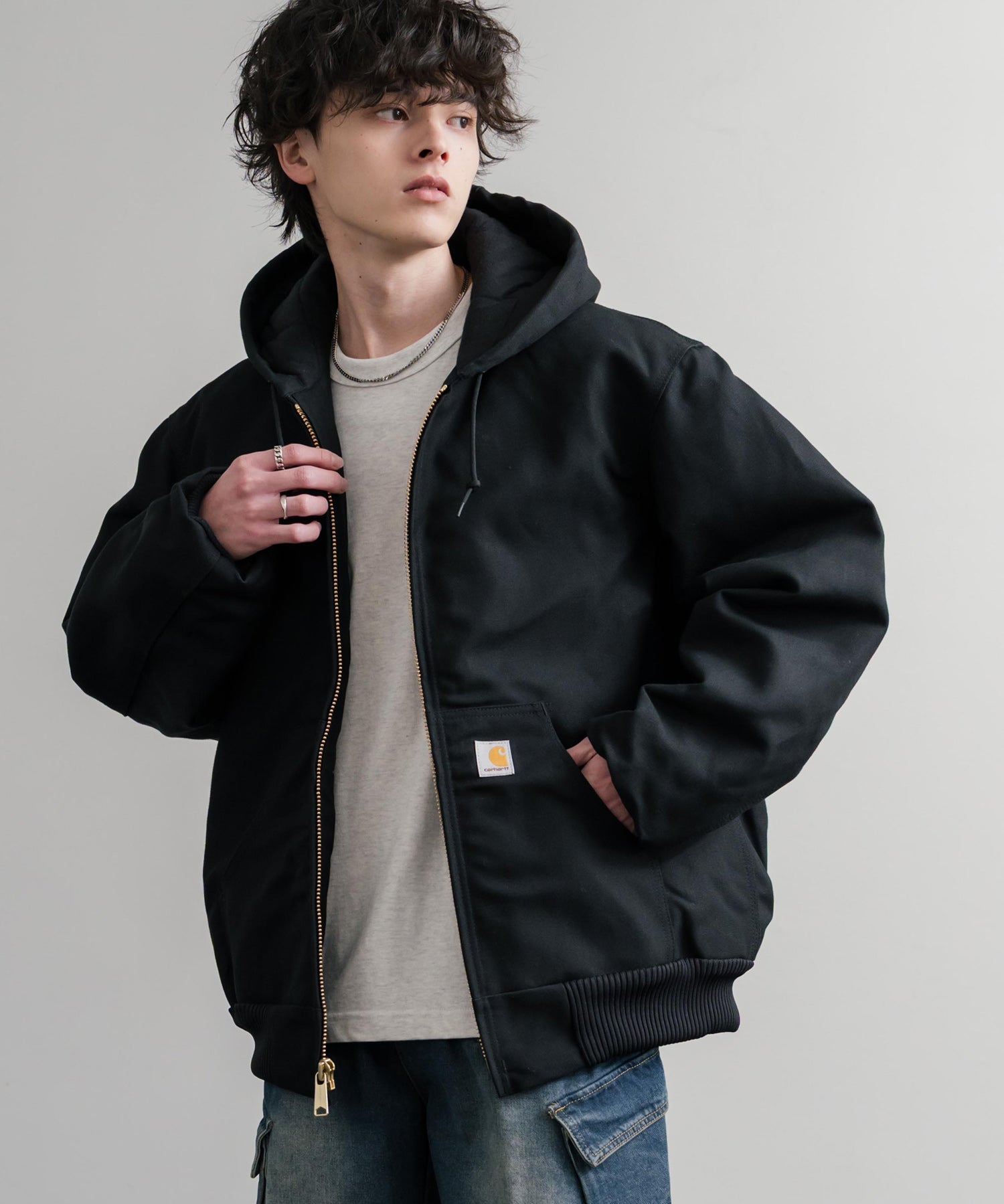 Carhartt カーハート DUCK QUILTED FLANNEL-LINED ACTIVE JACKET オーバーサイズアクティブフードジャケット 15385