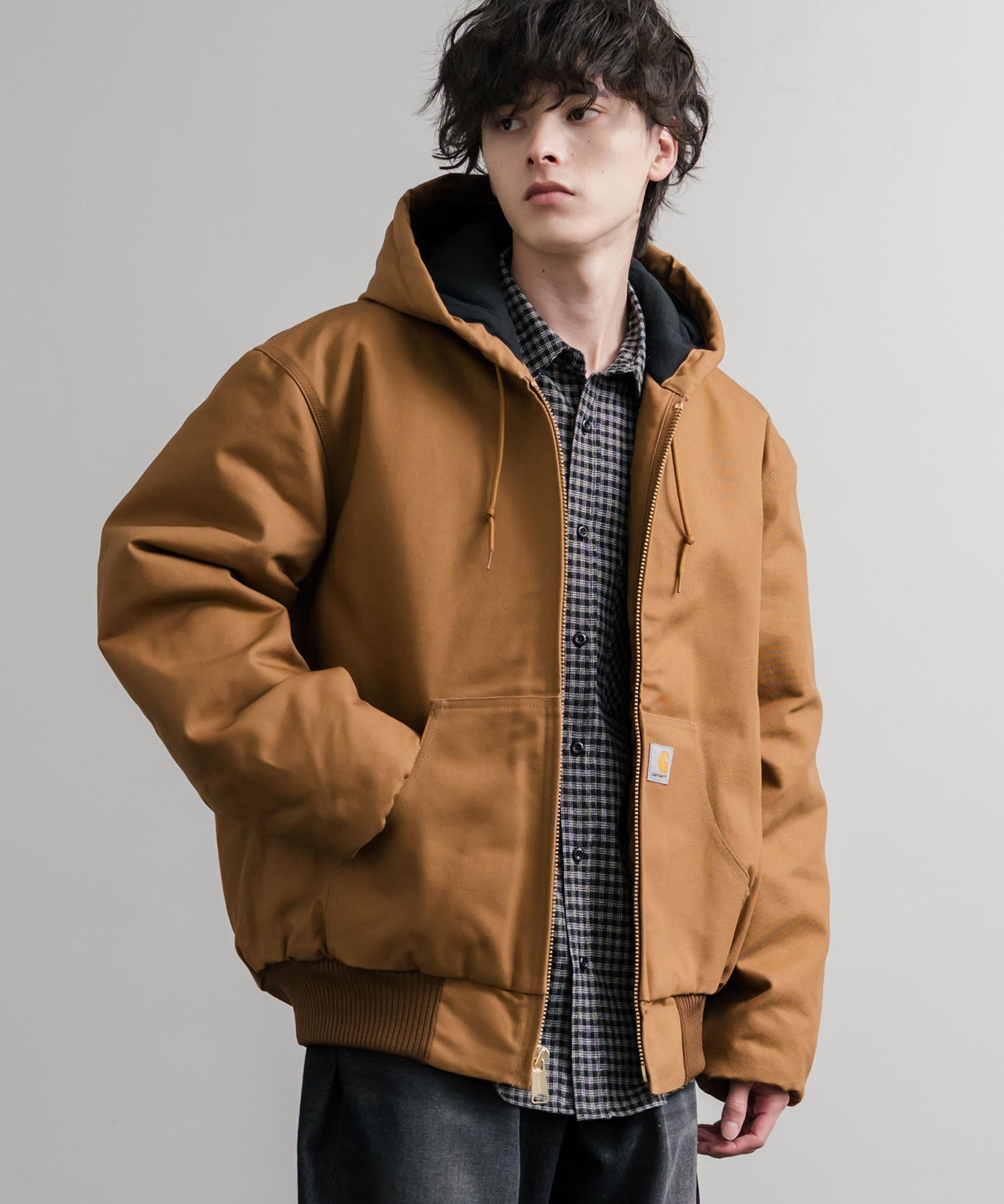 Carhartt カーハート DUCK QUILTED FLANNEL-LINED ACTIVE JACKET オーバーサイズアクティブフードジャケット 15385