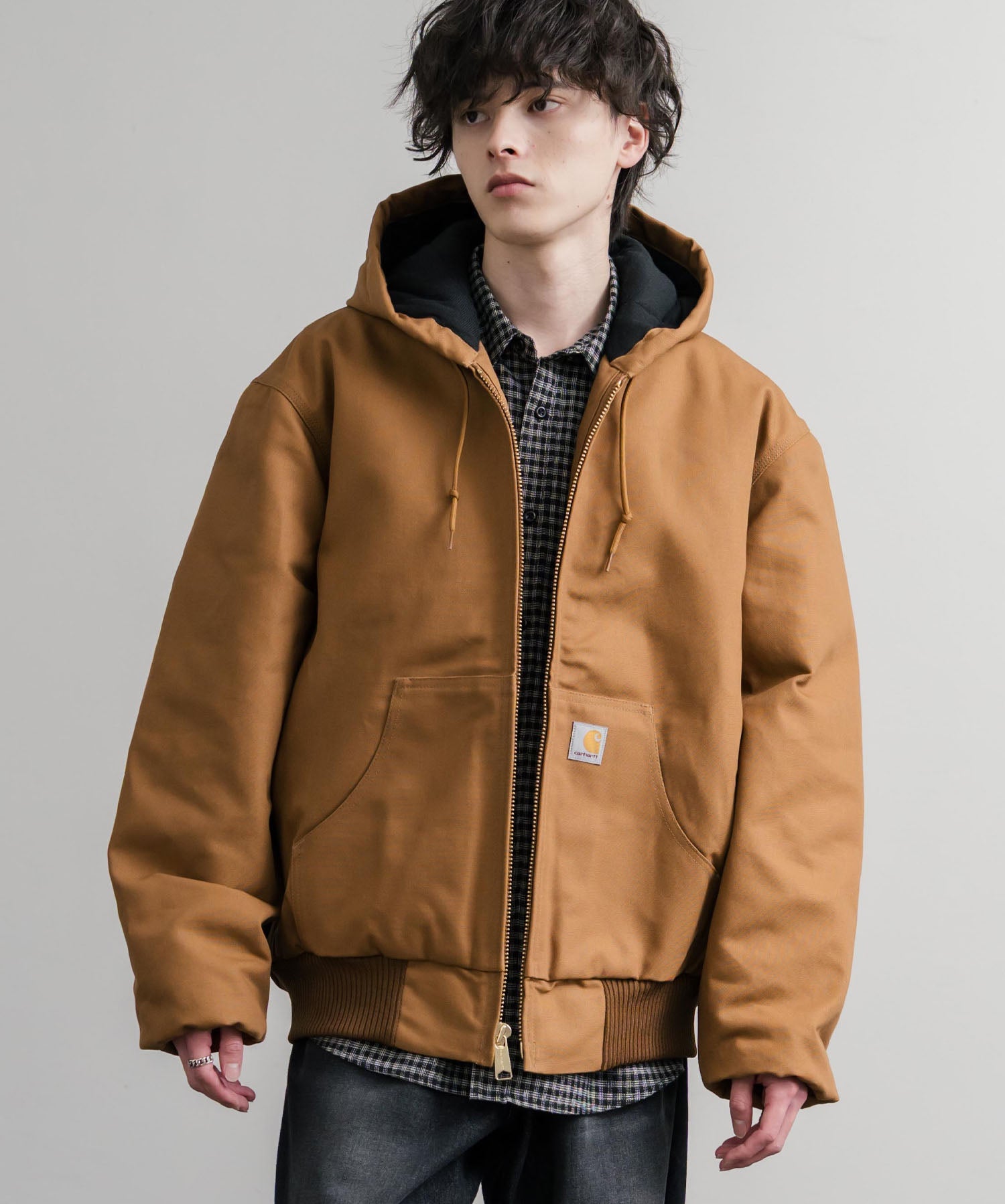 Carhartt カーハート DUCK QUILTED FLANNEL-LINED ACTIVE JACKET オーバーサイズアクティブフードジャケット 15385