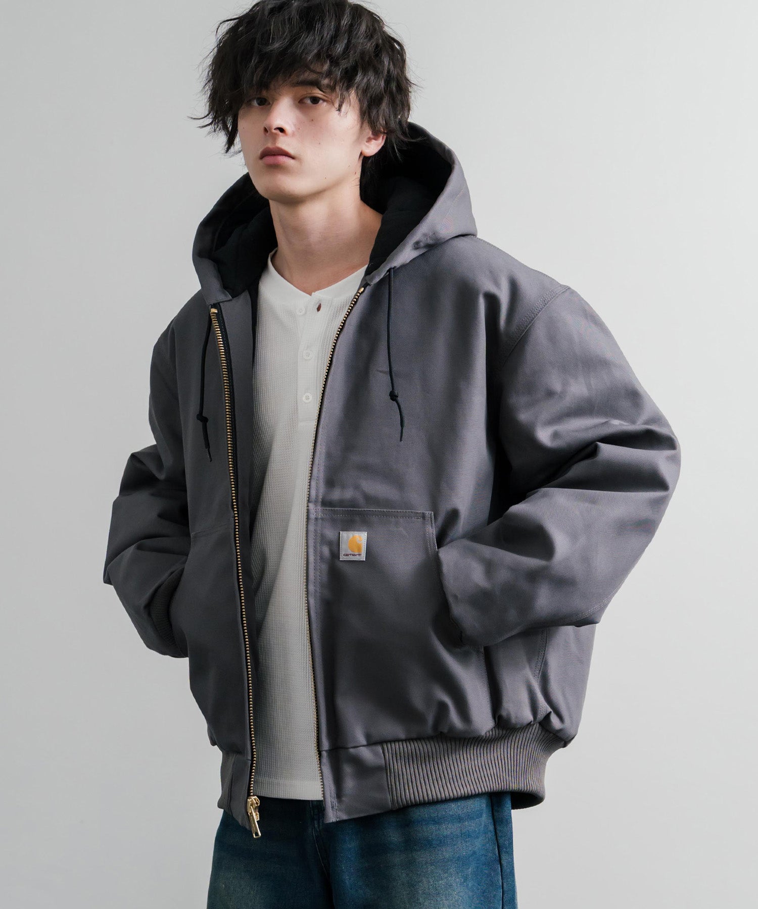 新色追加 Carhartt カーハート DUCK QUILTED FLANNEL-LINED ACTIVE JACKET オーバーサイズアクティブフードジャケット 15385
