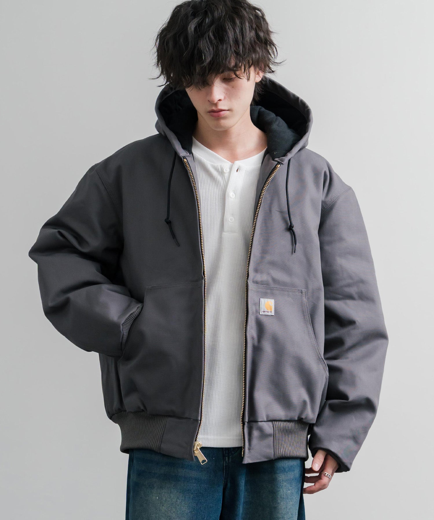 新色追加 Carhartt カーハート DUCK QUILTED FLANNEL-LINED ACTIVE JACKET オーバーサイズアクティブフードジャケット 15385