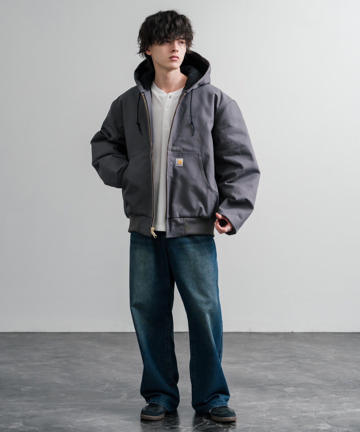 新色追加 Carhartt カーハート DUCK QUILTED FLANNEL-LINED ACTIVE JACKET オーバーサイズアクティブフードジャケット 15385