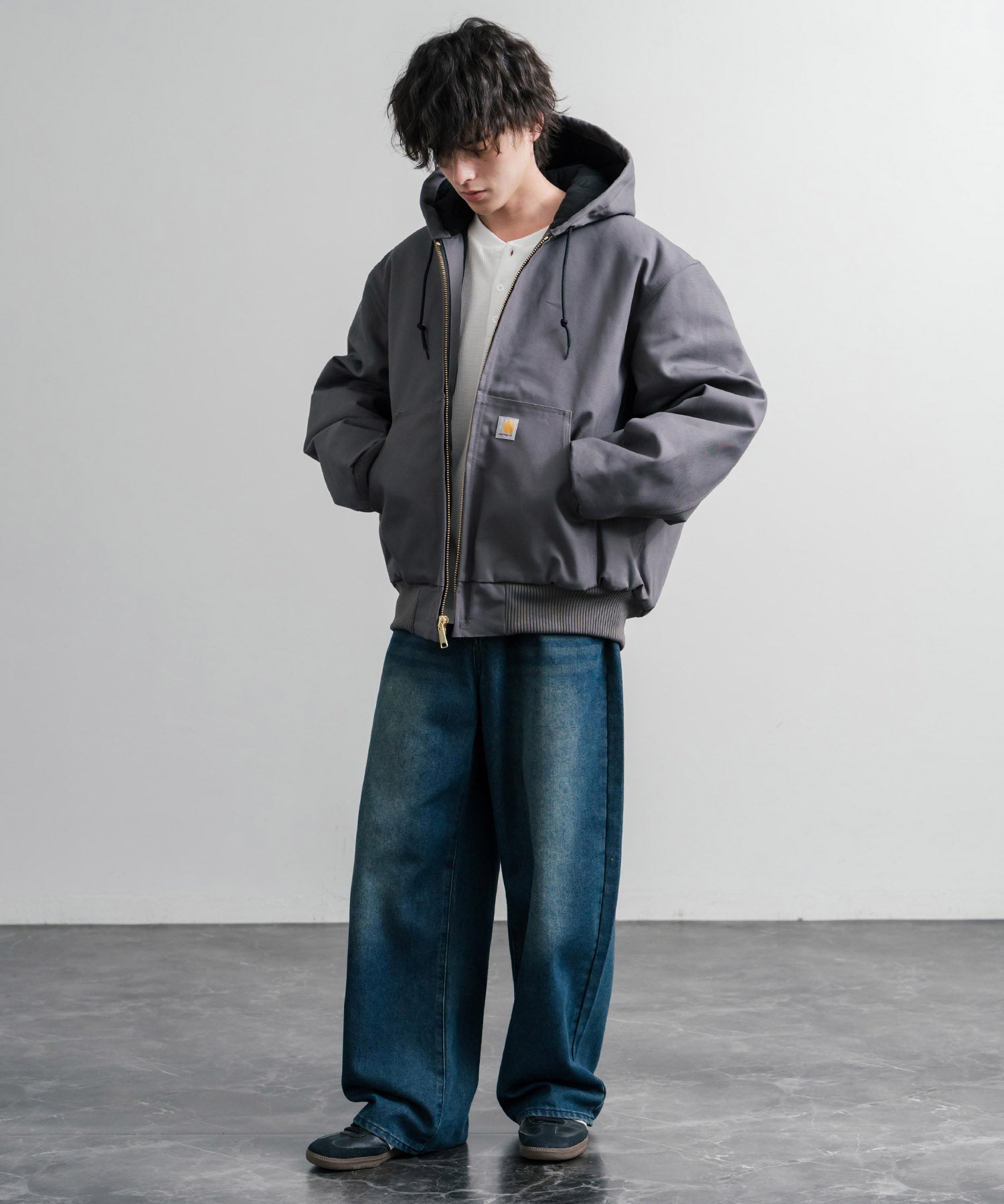 新色追加 Carhartt カーハート DUCK QUILTED FLANNEL-LINED ACTIVE JACKET オーバーサイズアクティブフードジャケット 15385