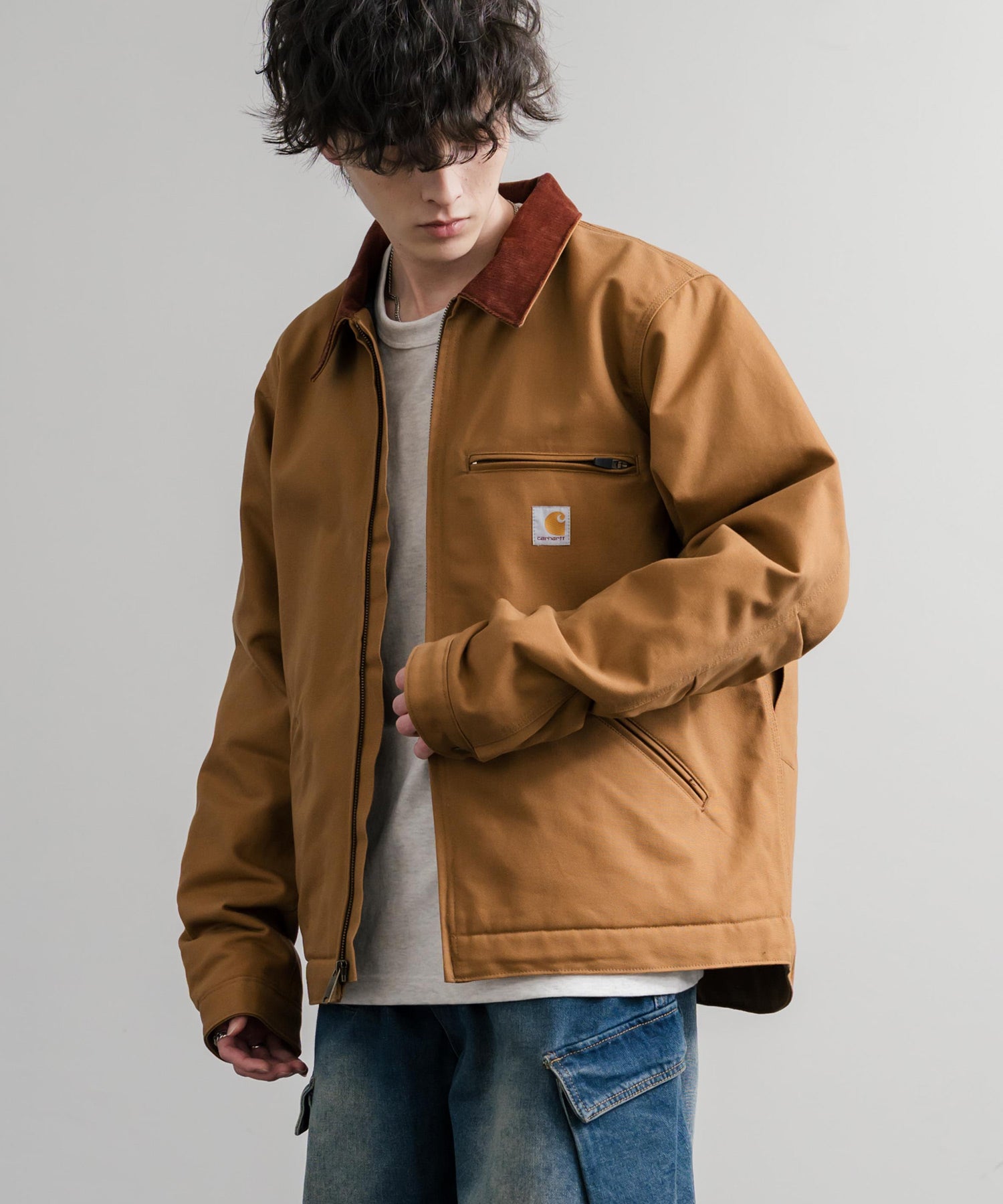 Carhartt カーハート DUCK DETROIT JACKET BLANKET LINED オーバーサイズ襟コーデュロイデトロイトジャケット 15386