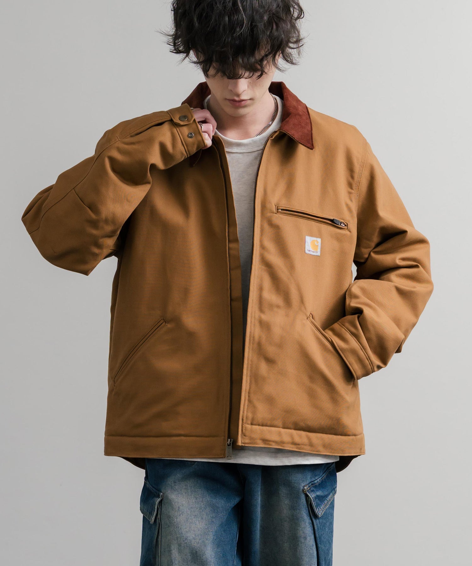 Carhartt カーハート DUCK DETROIT JACKET BLANKET LINED オーバーサイズ襟コーデュロイデトロイトジャケット 15386