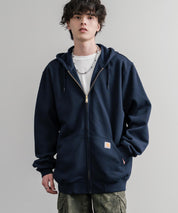 Carhartt カーハート MIDWEIGHT HOODED ZIP-FRONT SWEATSHIRT オーバーサイズ裏起毛長袖フルジップパーカー 15387