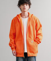 Carhartt カーハート MIDWEIGHT HOODED ZIP-FRONT SWEATSHIRT オーバーサイズ裏起毛長袖フルジップパーカー 15387