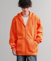Carhartt カーハート MIDWEIGHT HOODED ZIP-FRONT SWEATSHIRT オーバーサイズ裏起毛長袖フルジップパーカー 15387