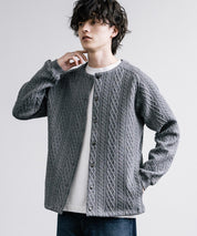 Upscape Audience アップスケープオーディエンス 日本製 国産 尾州 コットンキルトノーカラースナップジャケット AUD7330 15388