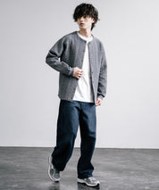 Upscape Audience アップスケープオーディエンス 日本製 国産 尾州 コットンキルトノーカラースナップジャケット AUD7330 15388