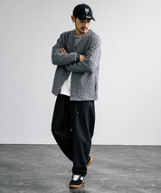 Upscape Audience アップスケープオーディエンス 日本製 国産 尾州 コットンキルトノーカラースナップジャケット AUD7330 15388